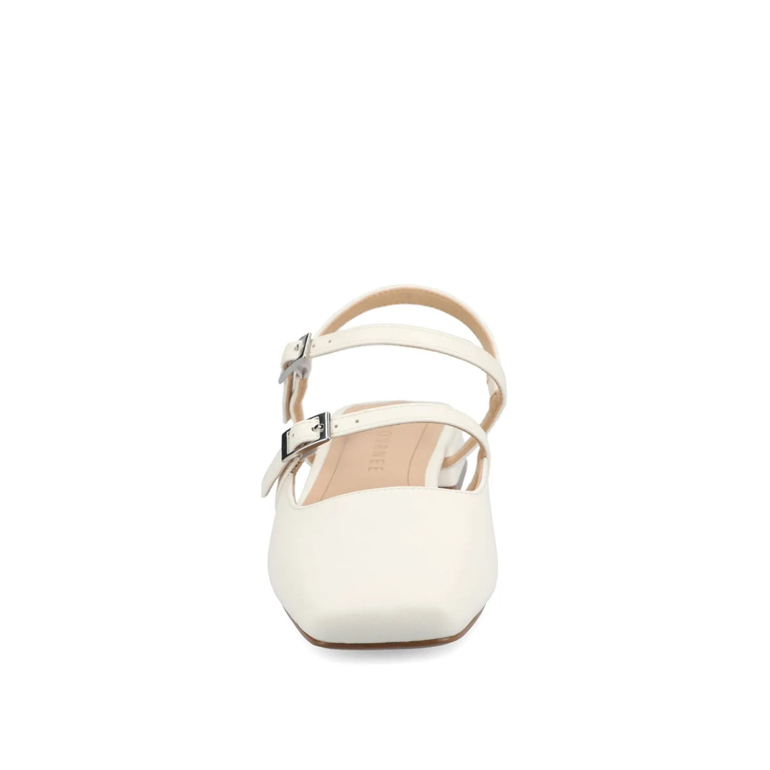 GRETCHENN HEELED FLATS IN FAUX LEATHER blush pink