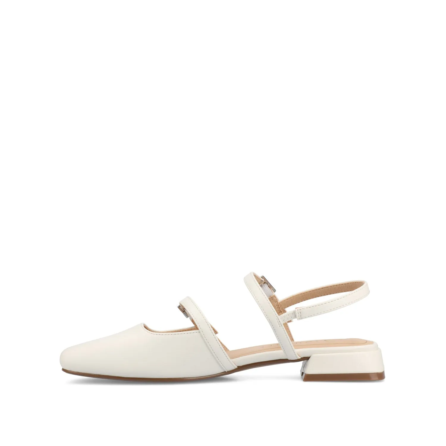 GRETCHENN HEELED FLATS IN FAUX LEATHER blush pink