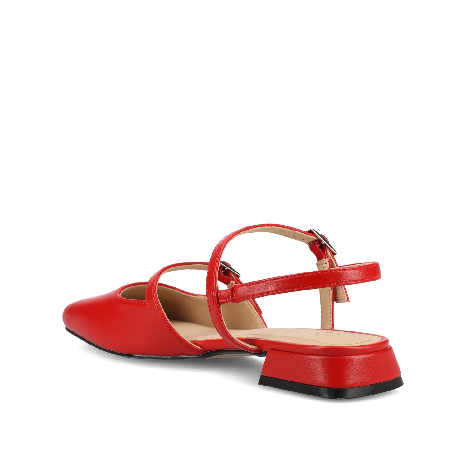 GRETCHENN HEELED FLATS IN FAUX LEATHER blush pink