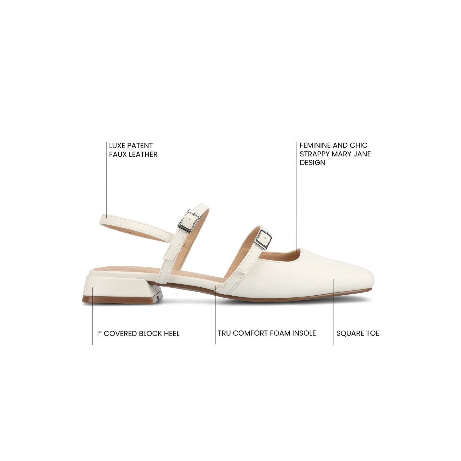 GRETCHENN HEELED FLATS IN FAUX LEATHER blush pink