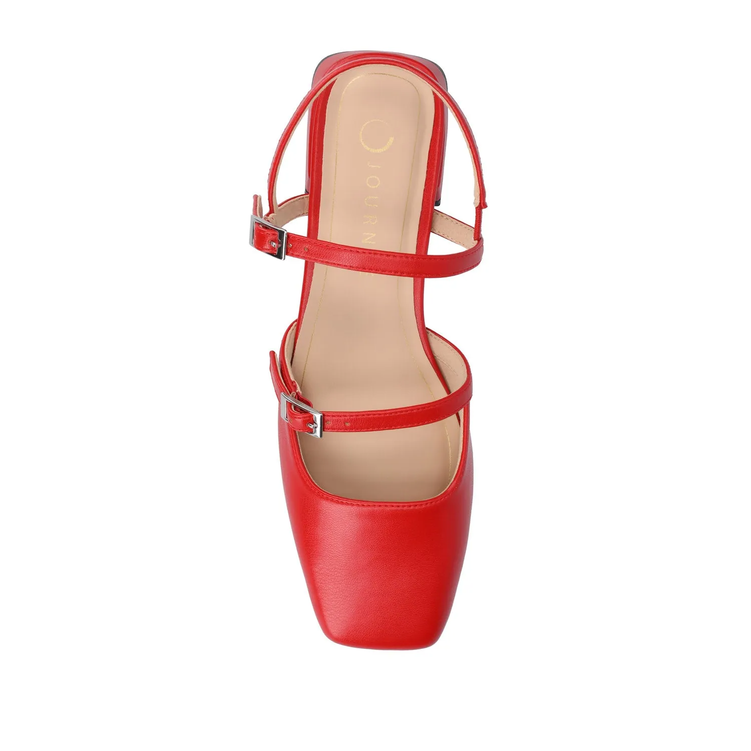GRETCHENN HEELED FLATS IN FAUX LEATHER blush pink