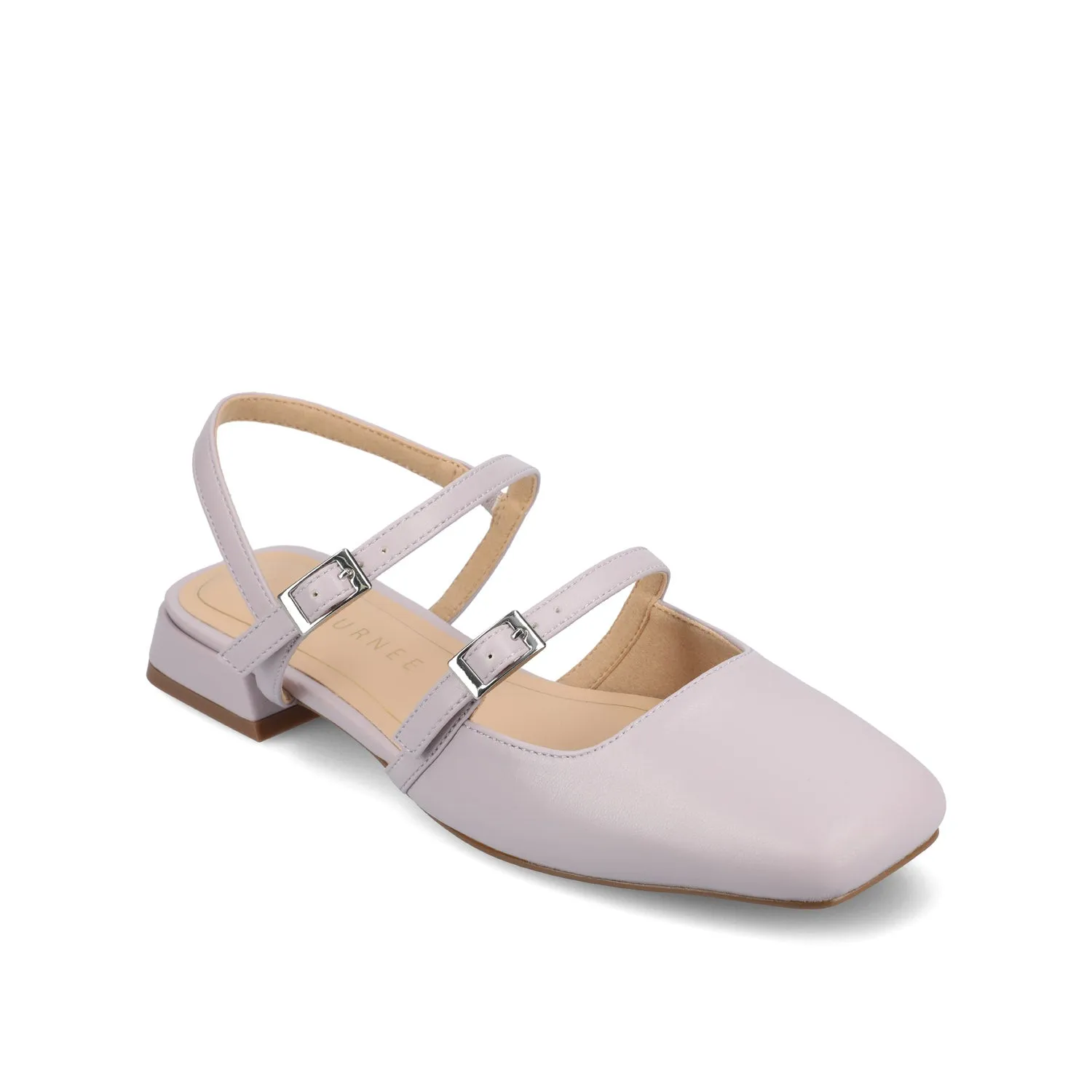 GRETCHENN HEELED FLATS IN FAUX LEATHER blush pink