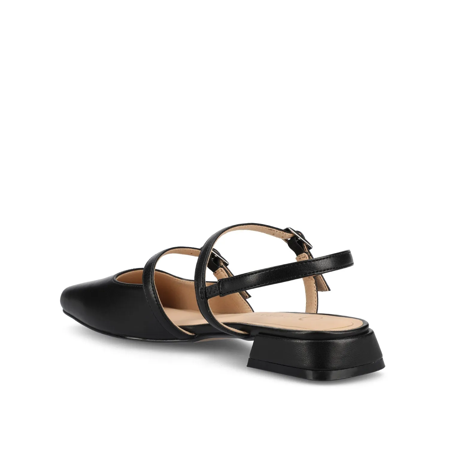 GRETCHENN HEELED FLATS IN FAUX LEATHER blush pink