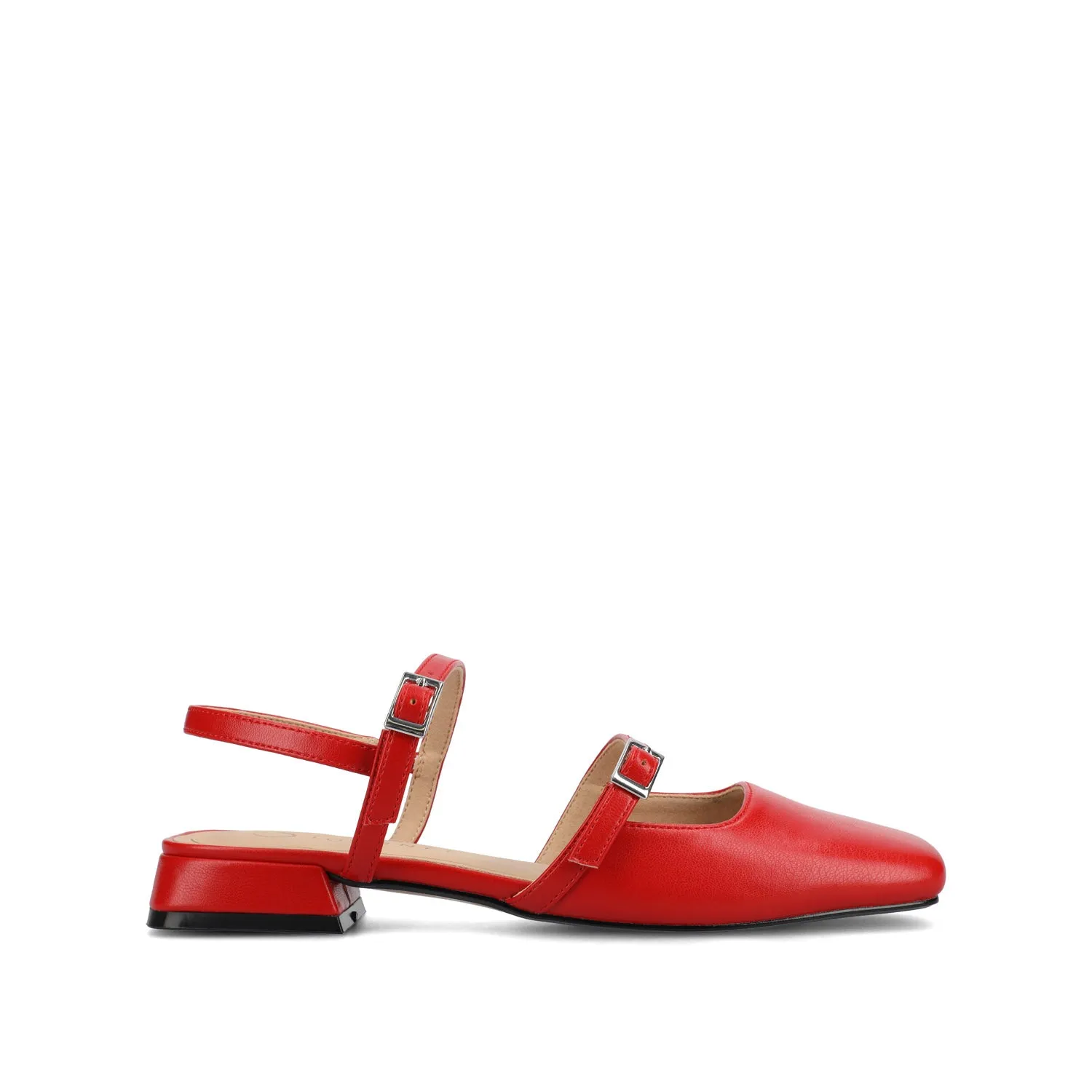 GRETCHENN HEELED FLATS IN FAUX LEATHER blush pink
