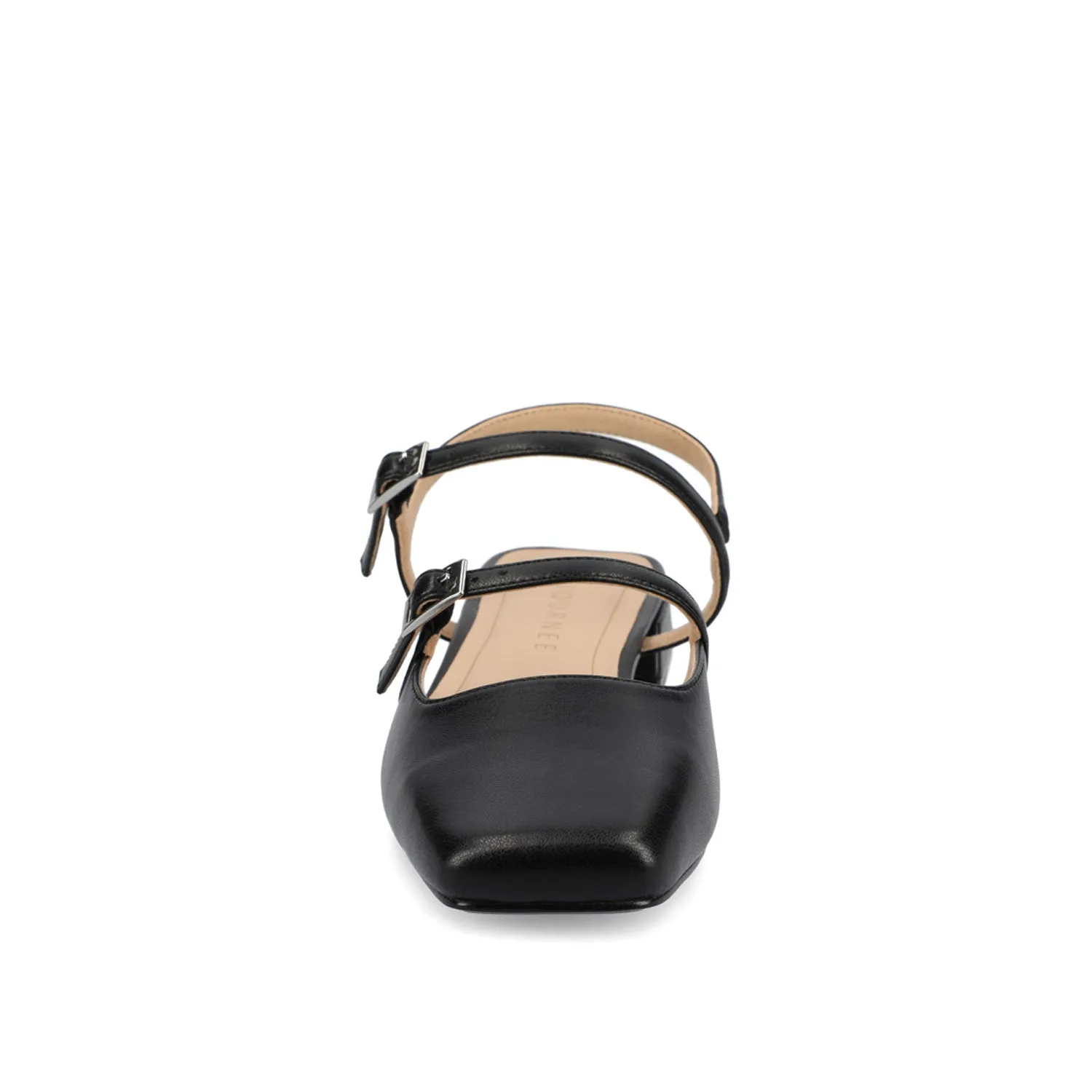 GRETCHENN HEELED FLATS IN FAUX LEATHER blush pink