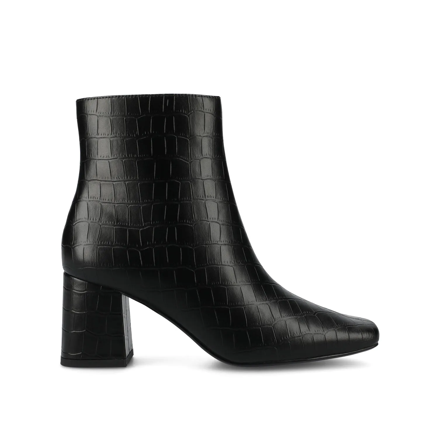 HAYLINN SQUARE TOE BOOTIES IN FAUX LEATHER cabin cozy
