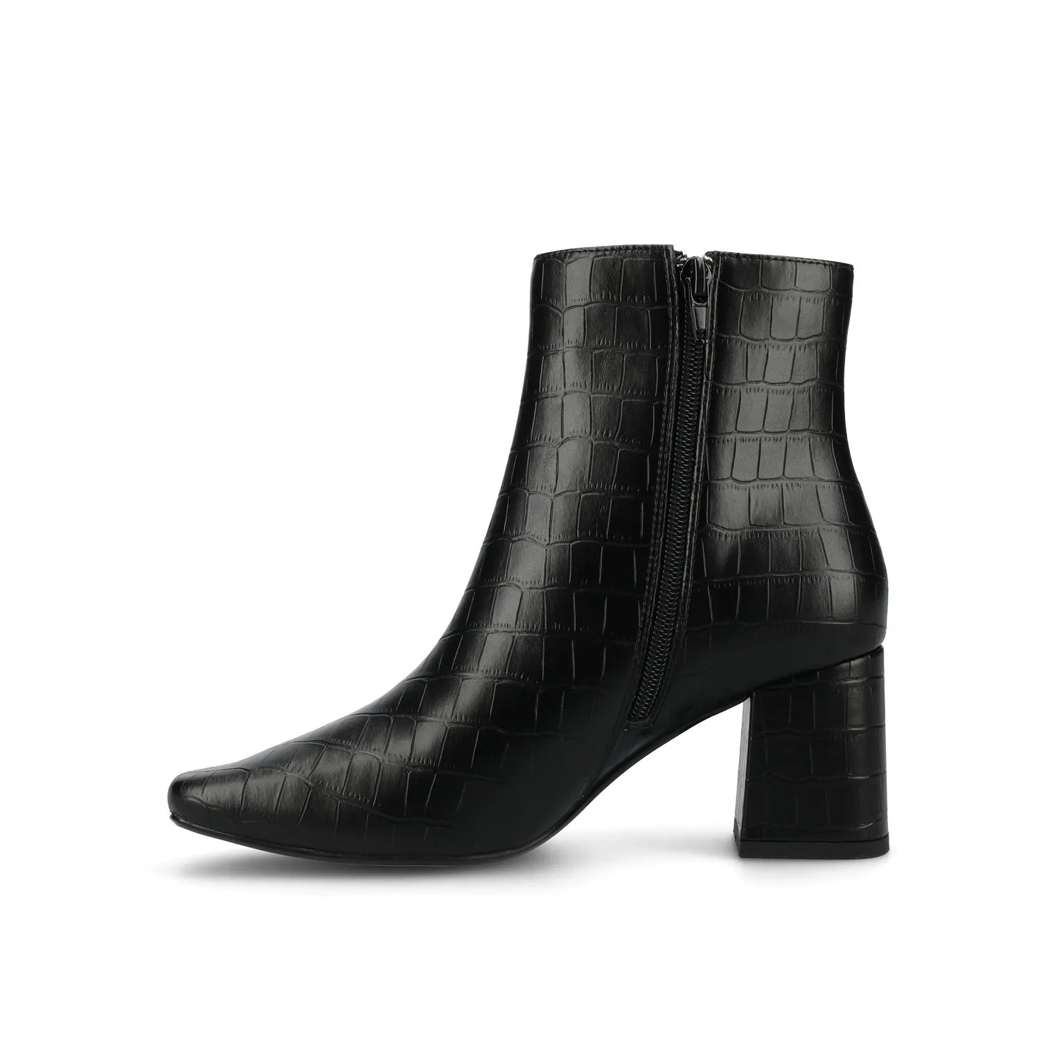 HAYLINN SQUARE TOE BOOTIES IN FAUX LEATHER cabin cozy