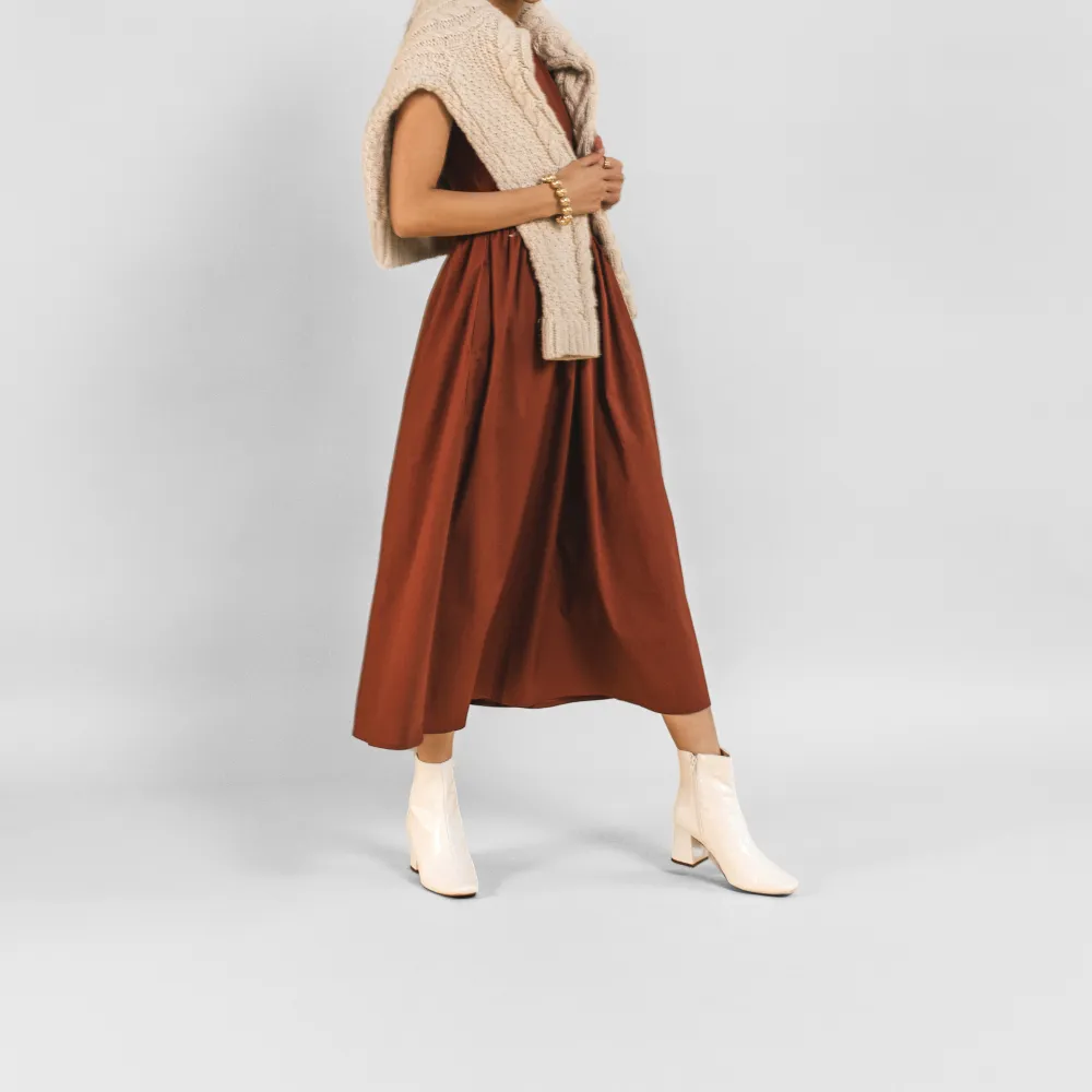 HAYLINN SQUARE TOE BOOTIES IN FAUX LEATHER cabin cozy