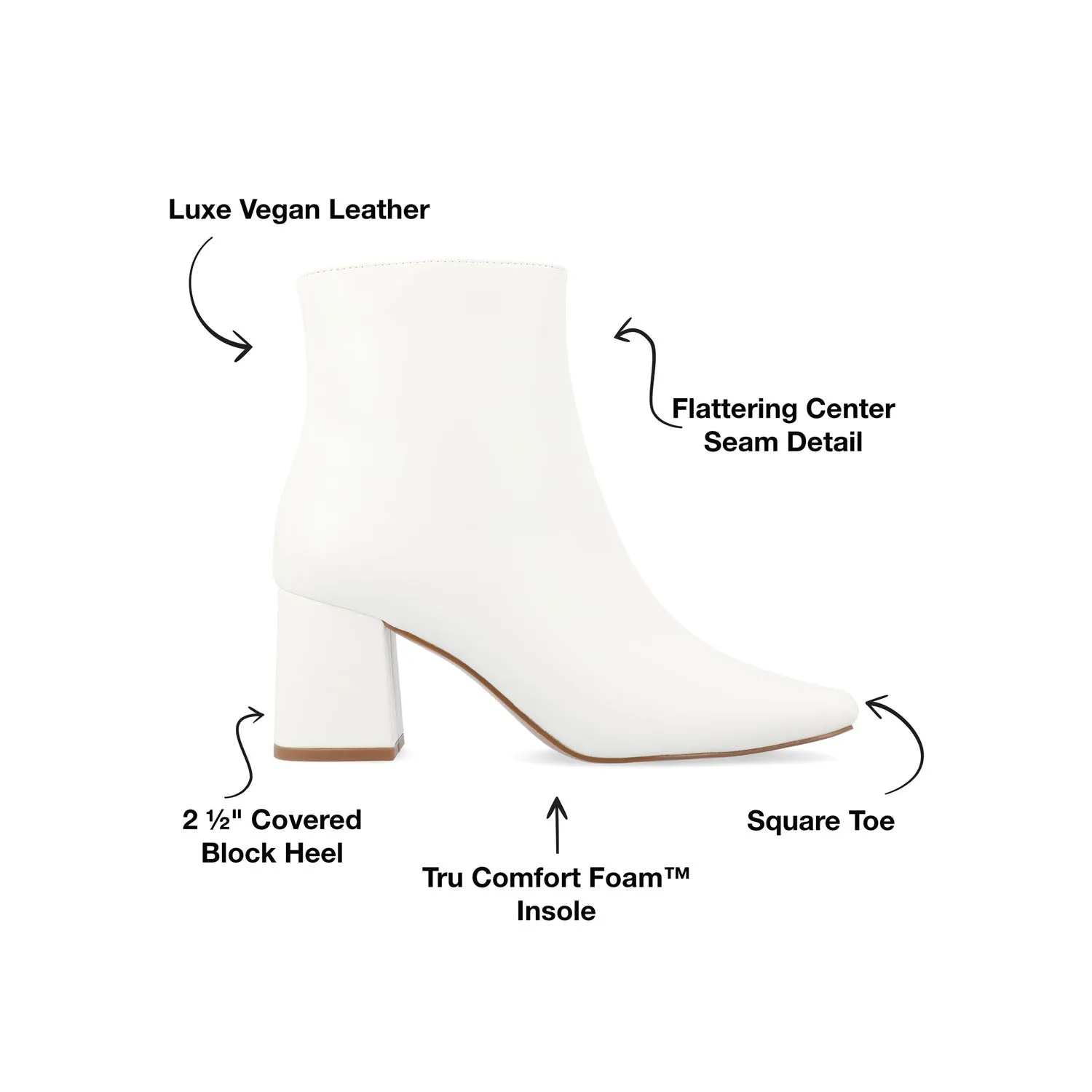 HAYLINN SQUARE TOE BOOTIES IN FAUX LEATHER cabin cozy