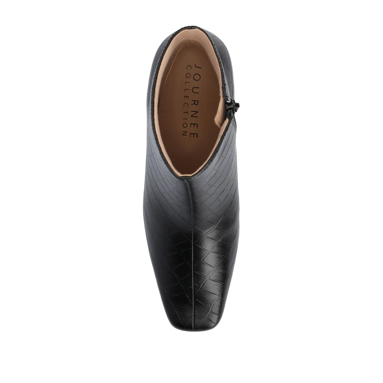 HAYLINN SQUARE TOE BOOTIES IN FAUX LEATHER cabin cozy