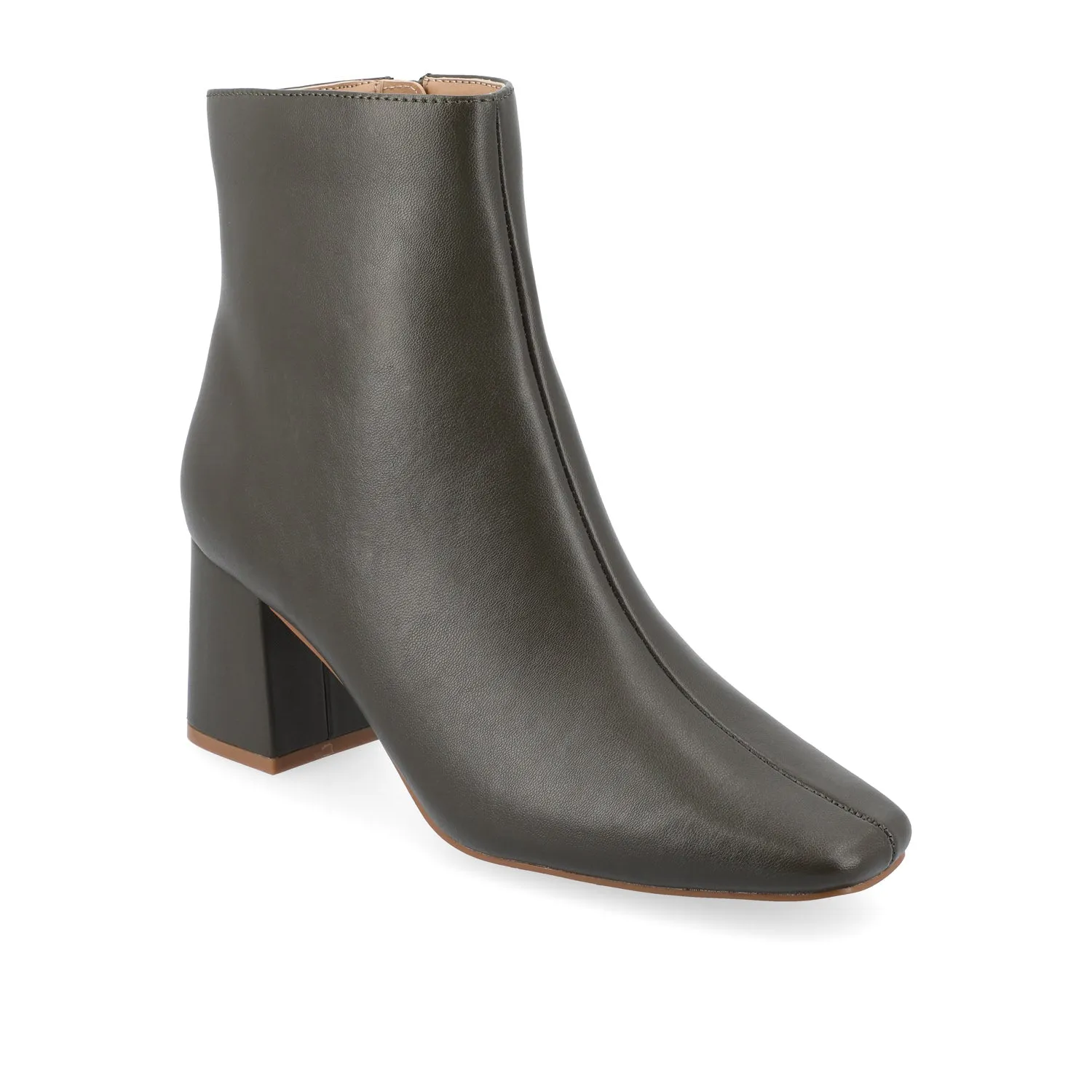 HAYLINN SQUARE TOE BOOTIES IN FAUX LEATHER cabin cozy
