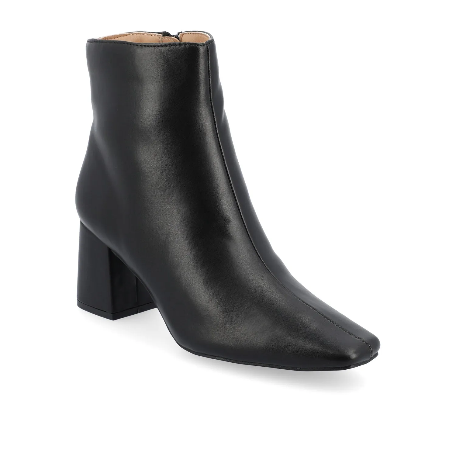 HAYLINN SQUARE TOE BOOTIES IN FAUX LEATHER cabin cozy