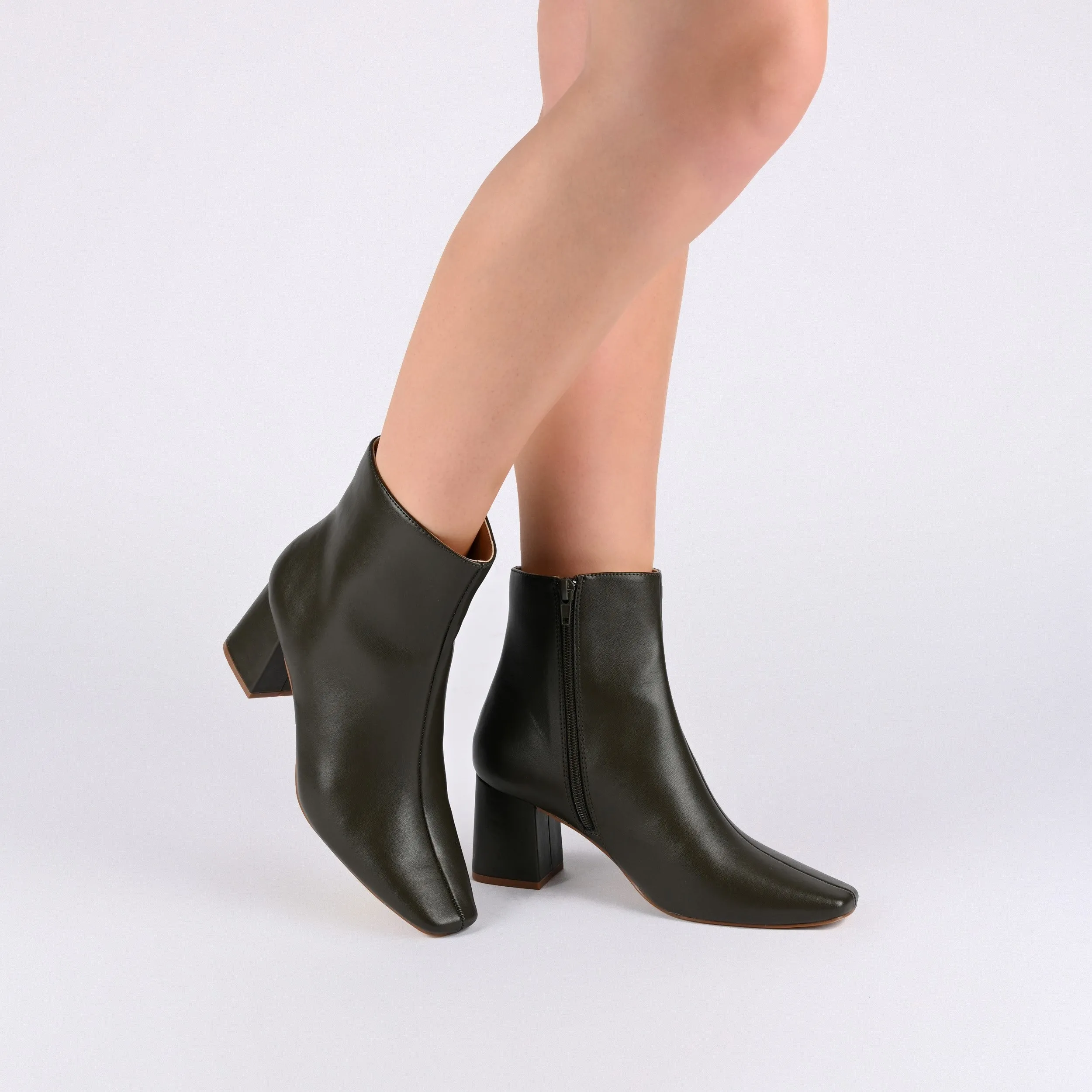 HAYLINN SQUARE TOE BOOTIES IN PATENT cabin cozy