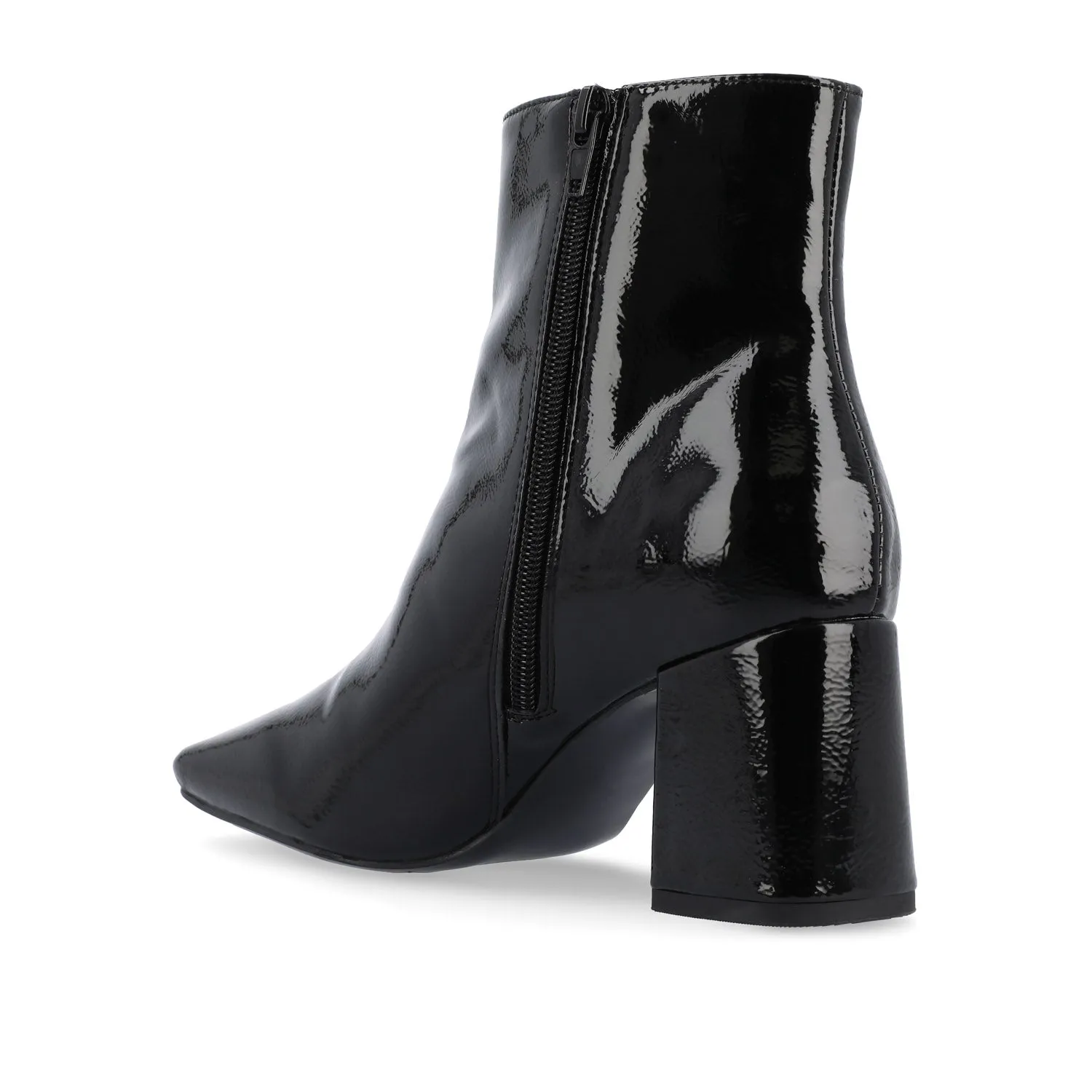 HAYLINN SQUARE TOE BOOTIES IN PATENT cabin cozy