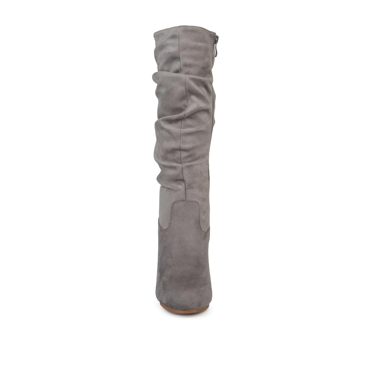 HAZE KNEE HIGH BOOTS IN FAUX SUEDE shine finish