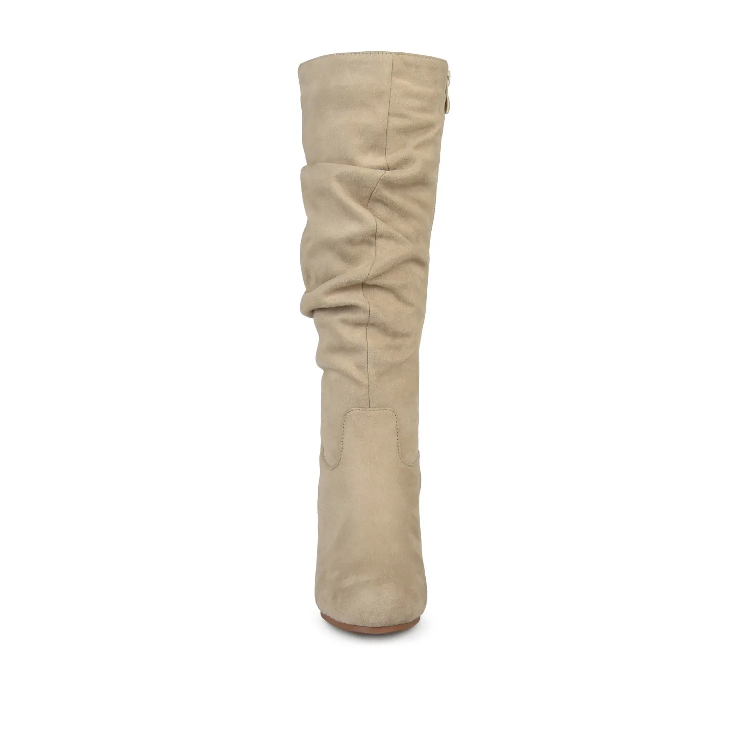 HAZE KNEE HIGH BOOTS IN FAUX SUEDE shine finish