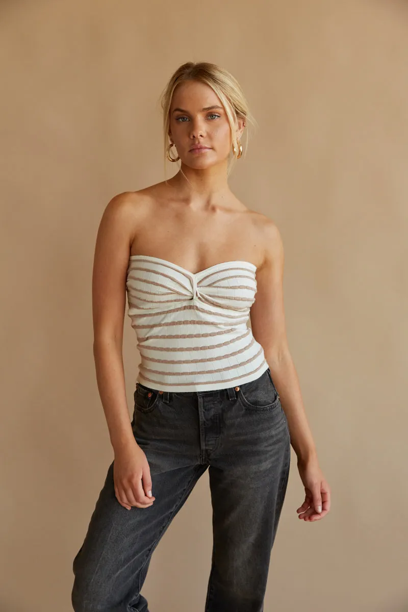 Hazel Twist Front Tube Top bra safe