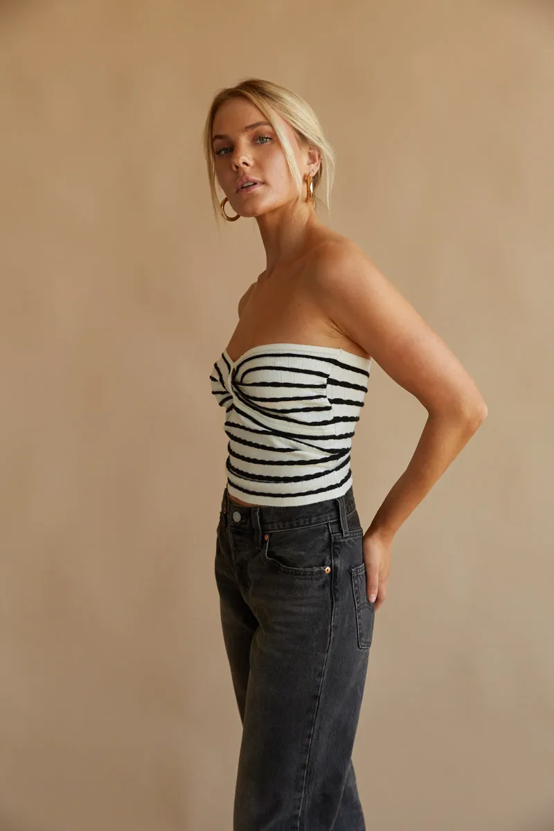 Hazel Twist Front Tube Top bra safe