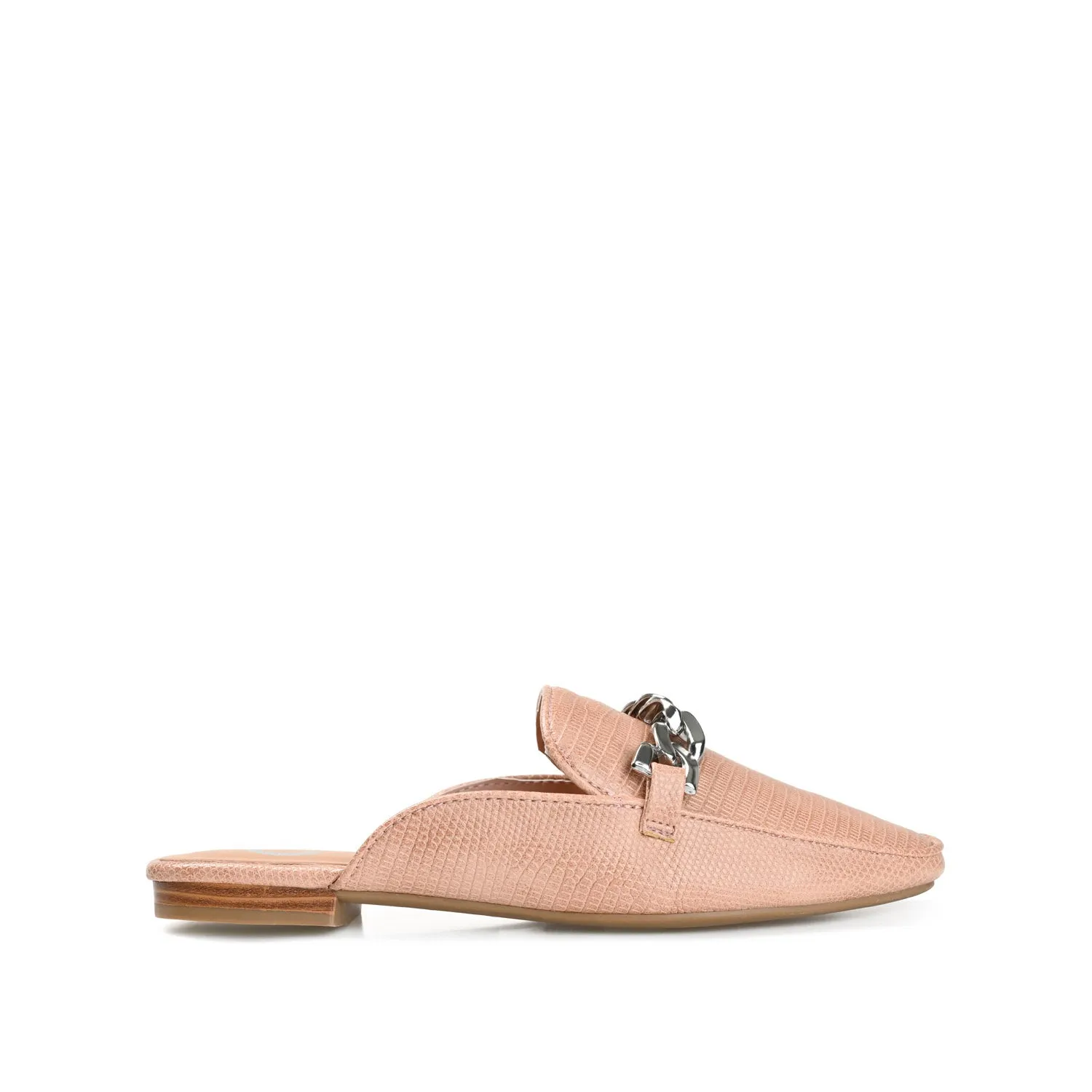 HAZINA MULED LOAFER FLATS IN LIZARD padded sole