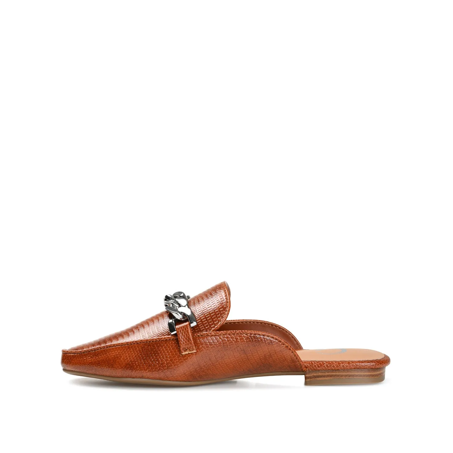 HAZINA MULED LOAFER FLATS IN LIZARD padded sole