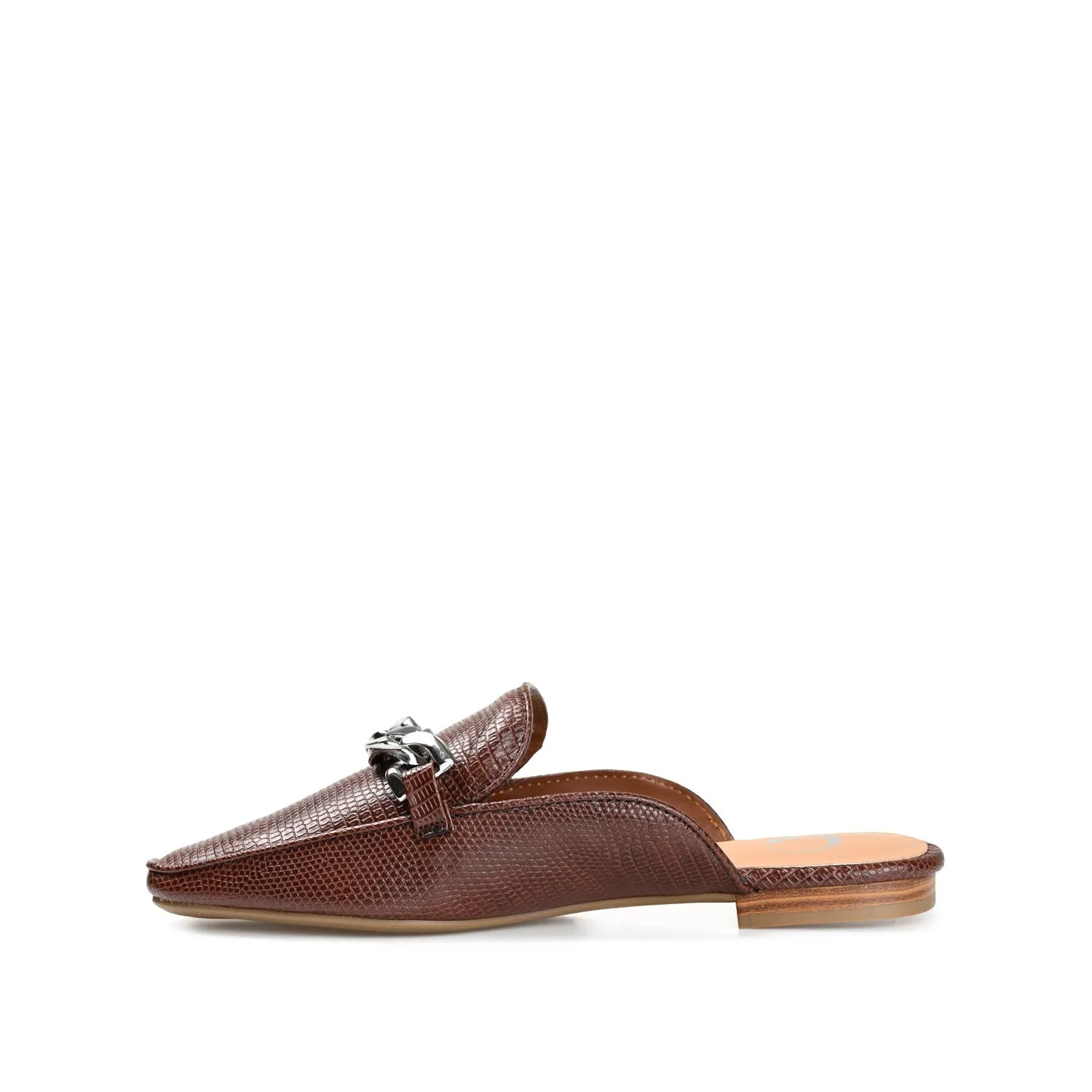 HAZINA MULED LOAFER FLATS IN LIZARD padded sole