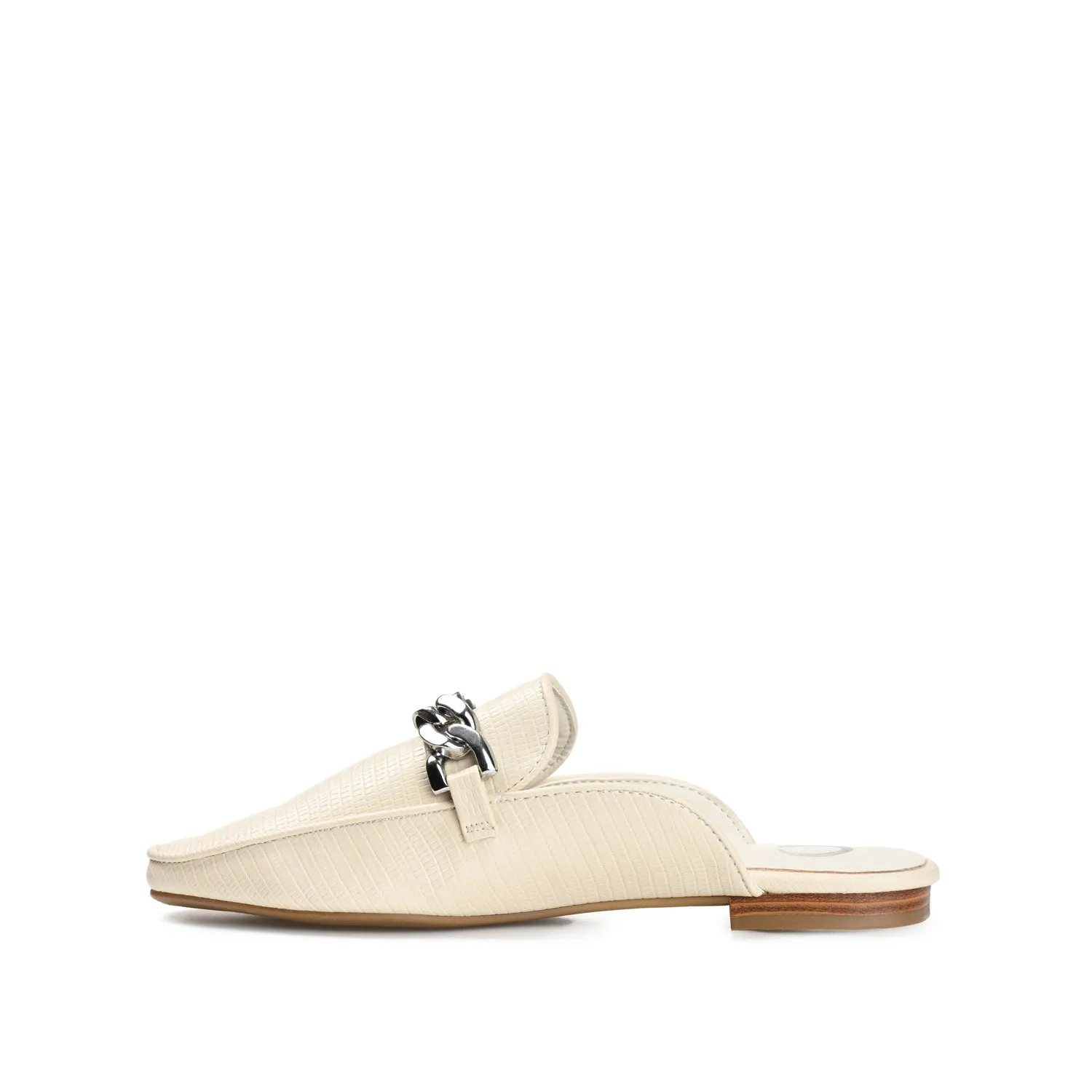 HAZINA MULED LOAFER FLATS IN LIZARD padded sole