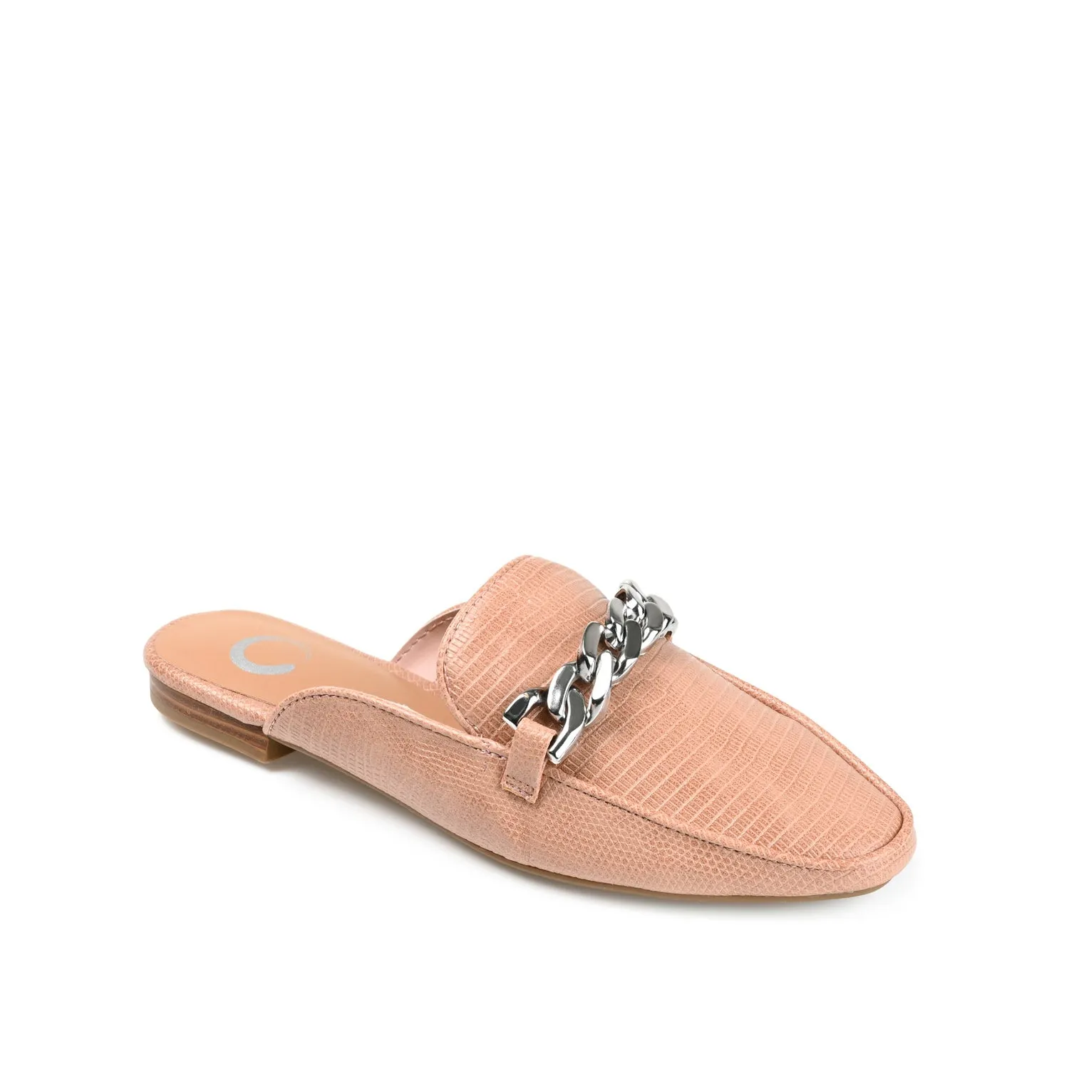 HAZINA MULED LOAFER FLATS IN LIZARD padded sole