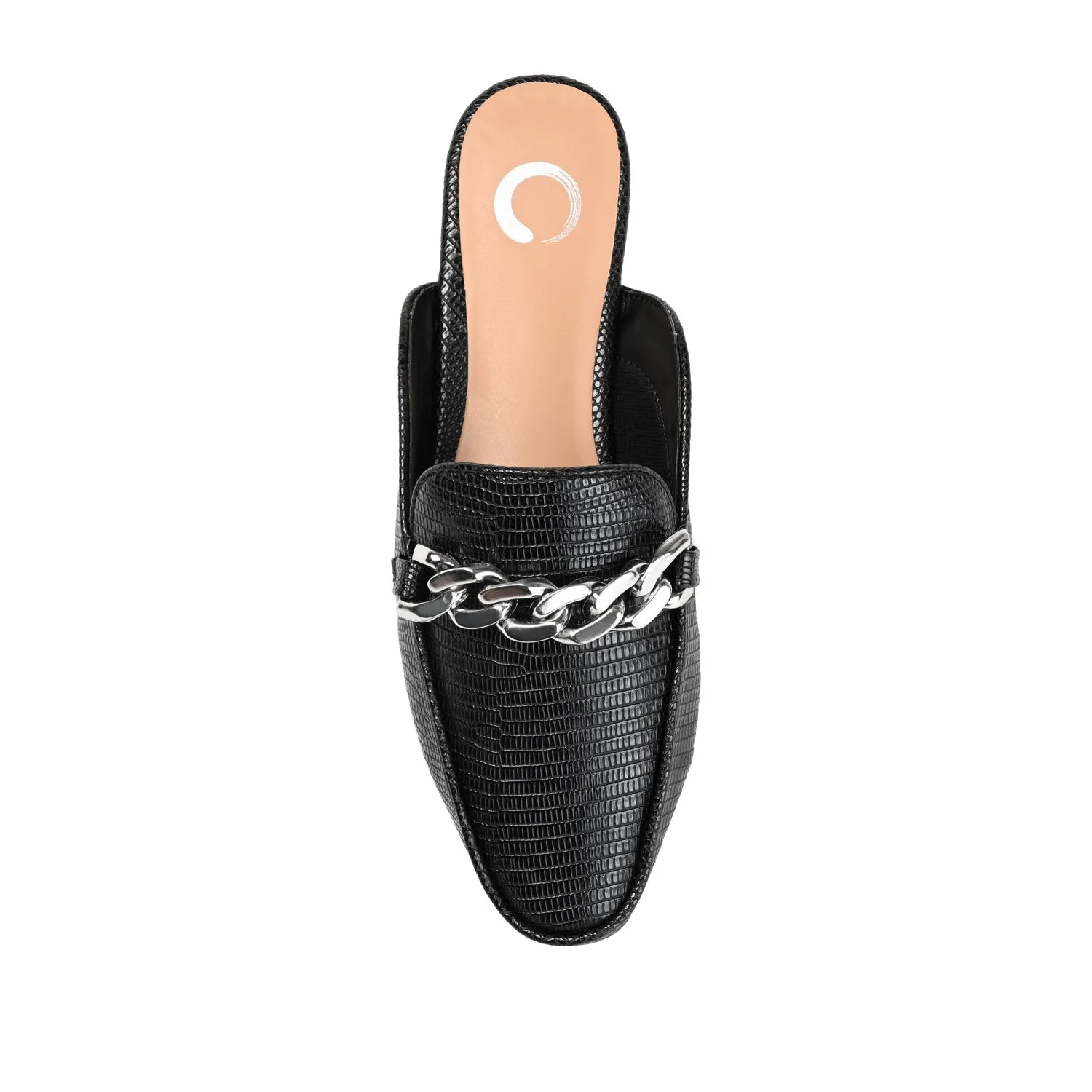 HAZINA MULED LOAFER FLATS IN LIZARD padded sole