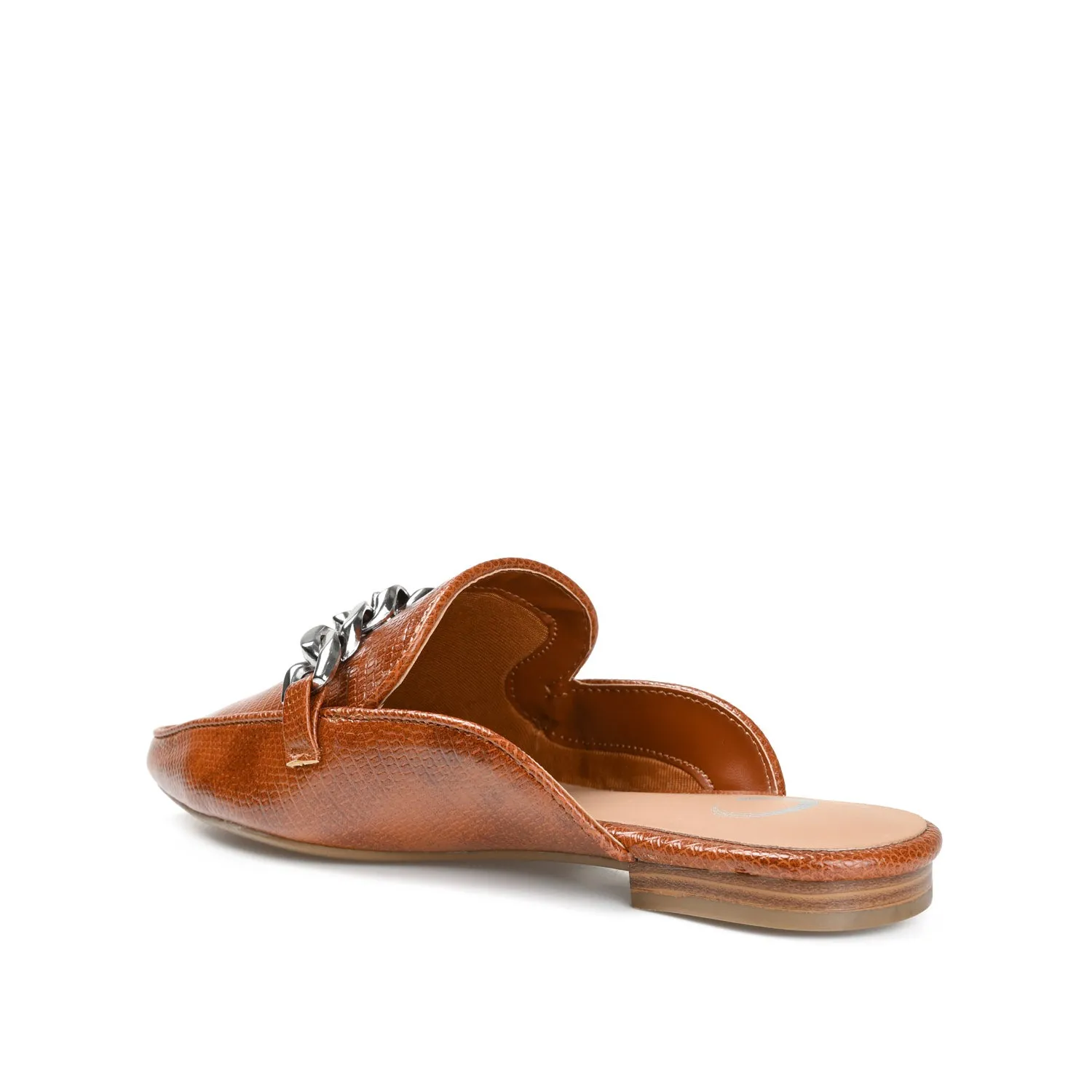HAZINA MULED LOAFER FLATS IN LIZARD padded sole