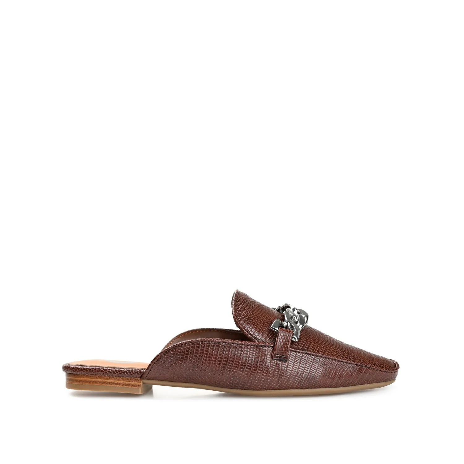 HAZINA MULED LOAFER FLATS IN LIZARD padded sole
