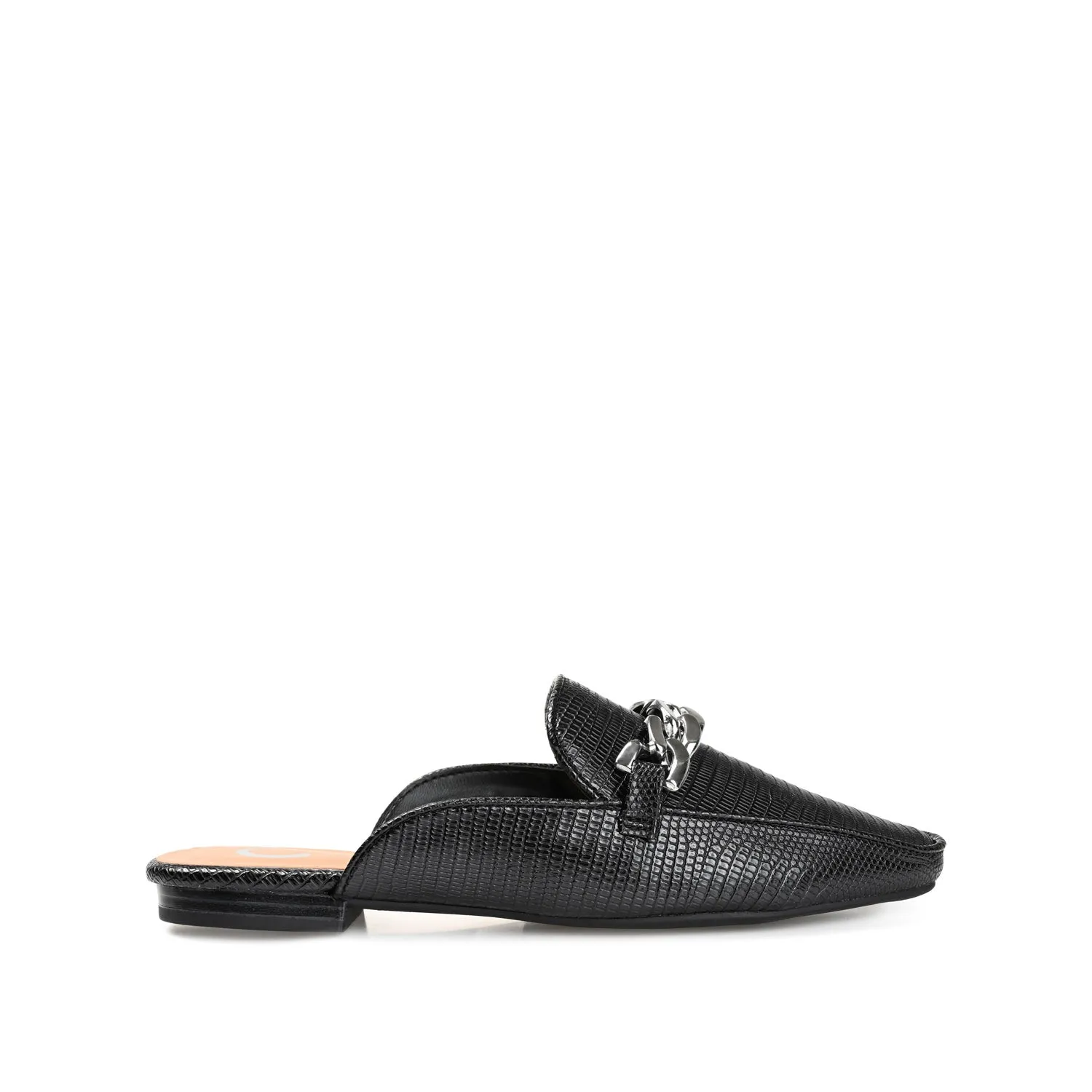 HAZINA MULED LOAFER FLATS IN LIZARD padded sole