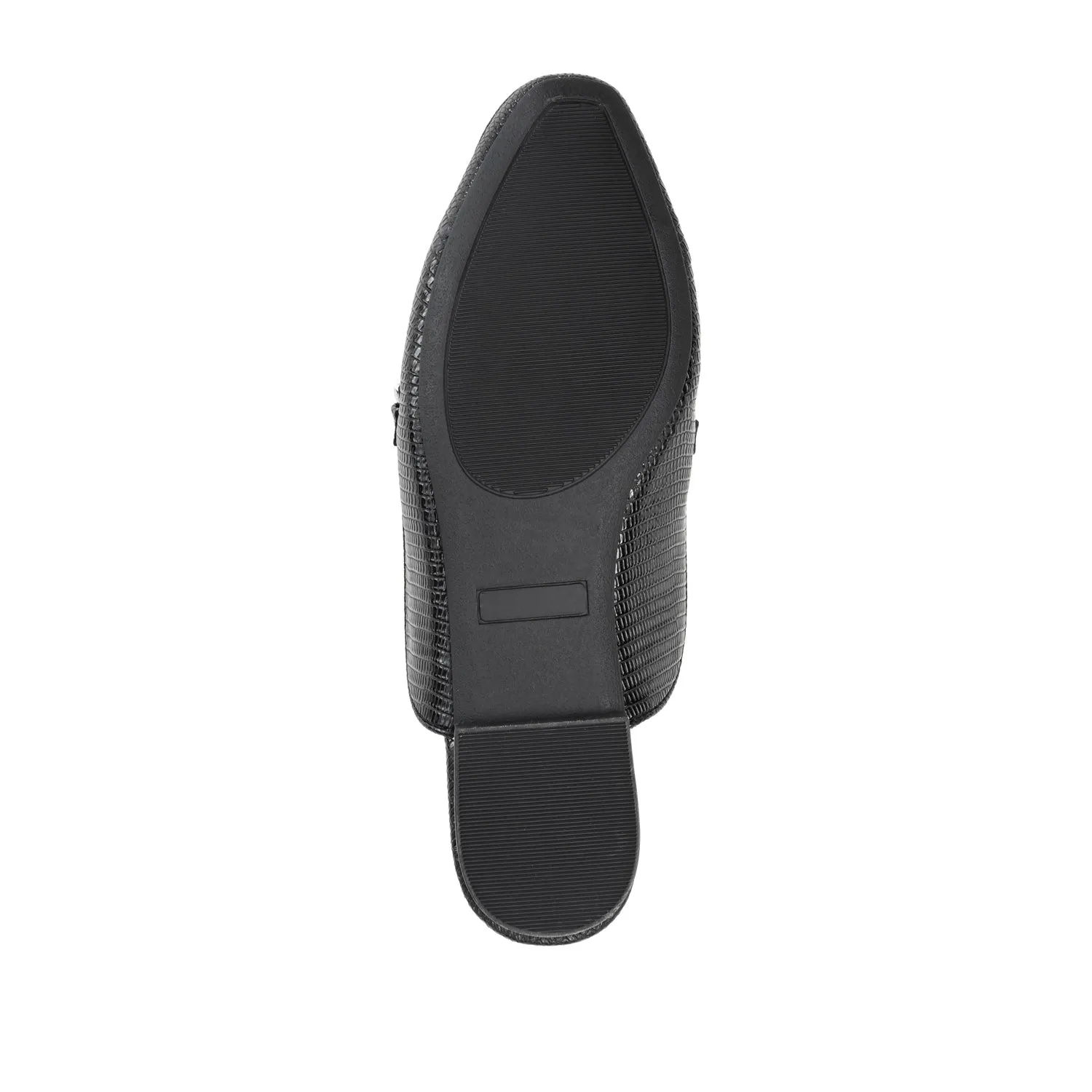 HAZINA MULED LOAFER FLATS IN LIZARD padded sole