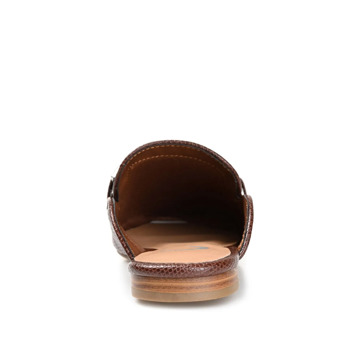 HAZINA MULED LOAFER FLATS IN LIZARD padded sole