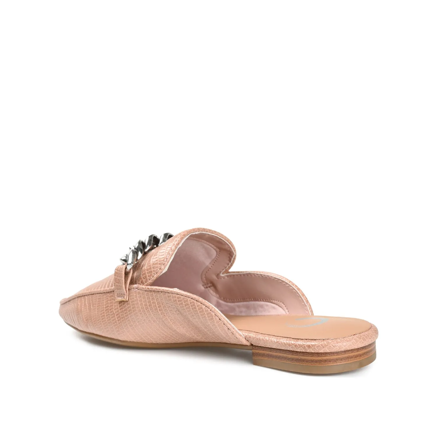 HAZINA MULED LOAFER FLATS IN LIZARD padded sole