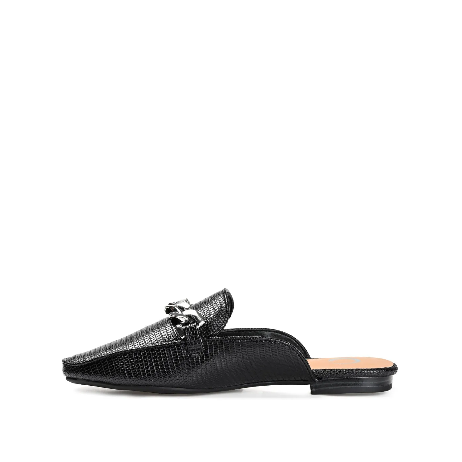 HAZINA MULED LOAFER FLATS IN LIZARD padded sole