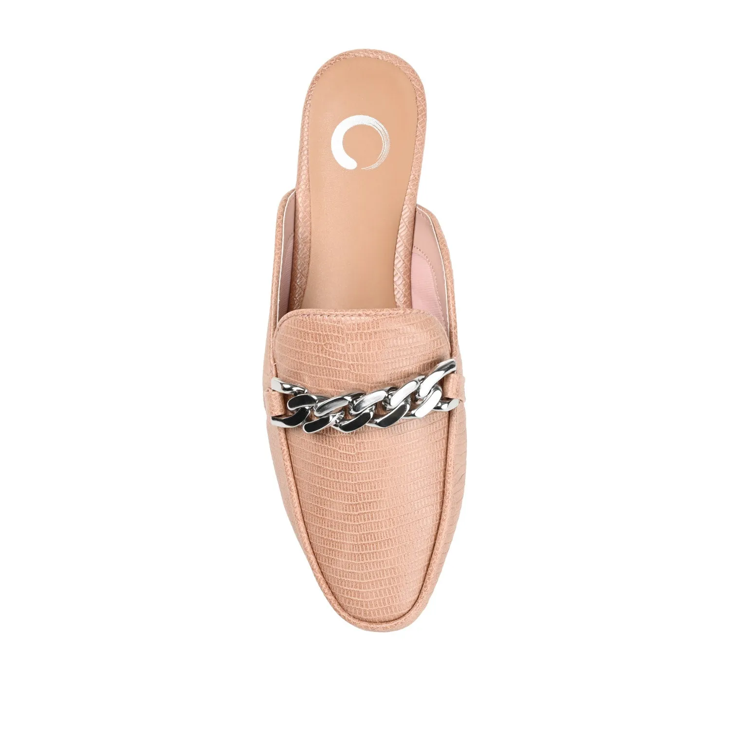 HAZINA MULED LOAFER FLATS IN LIZARD padded sole