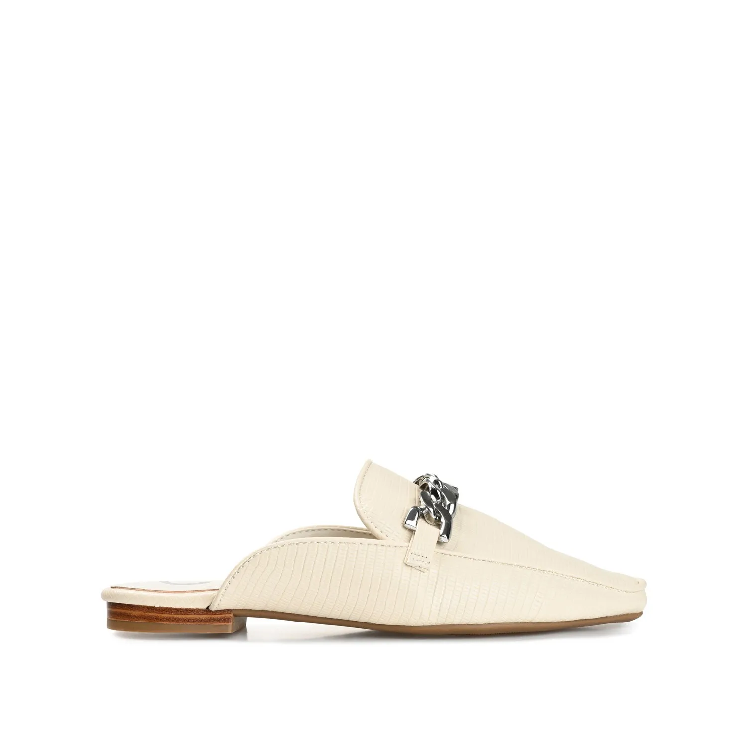 HAZINA MULED LOAFER FLATS IN LIZARD padded sole