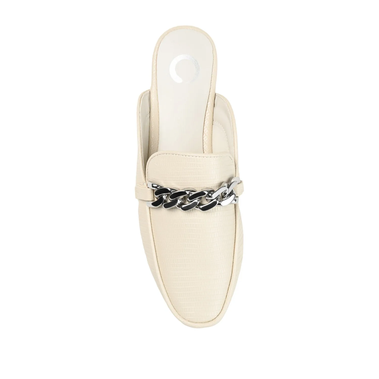 HAZINA MULED LOAFER FLATS IN LIZARD padded sole