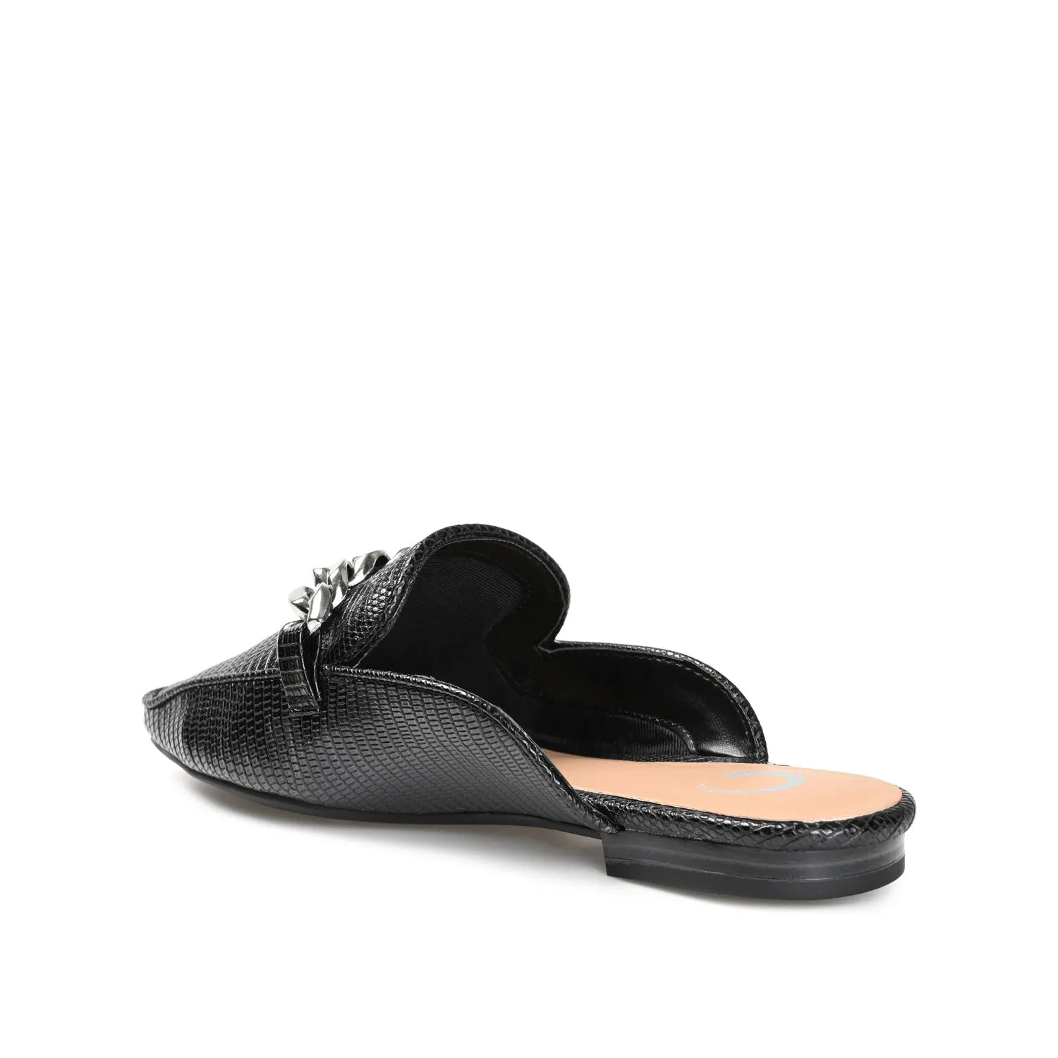 HAZINA MULED LOAFER FLATS IN LIZARD padded sole