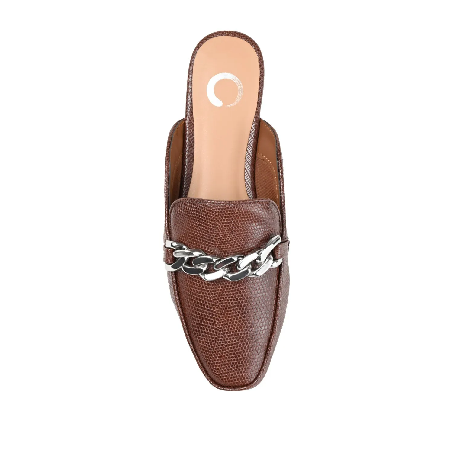 HAZINA MULED LOAFER FLATS IN LIZARD padded sole