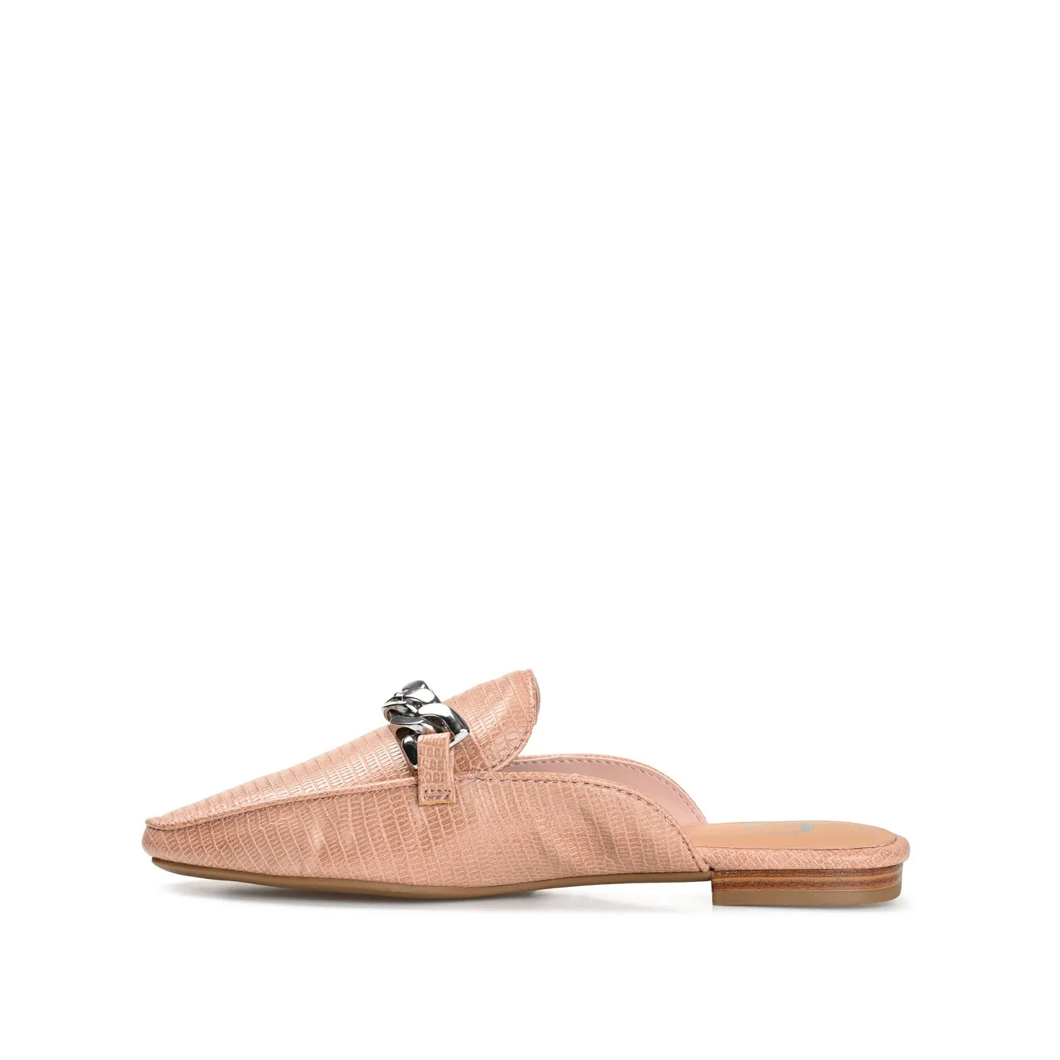 HAZINA MULED LOAFER FLATS IN LIZARD padded sole