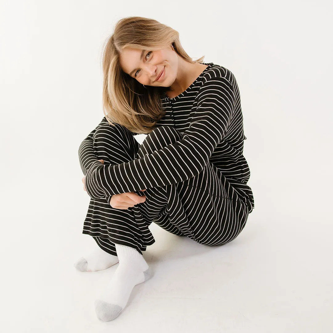 Henley, Black and White Stripe interview fit