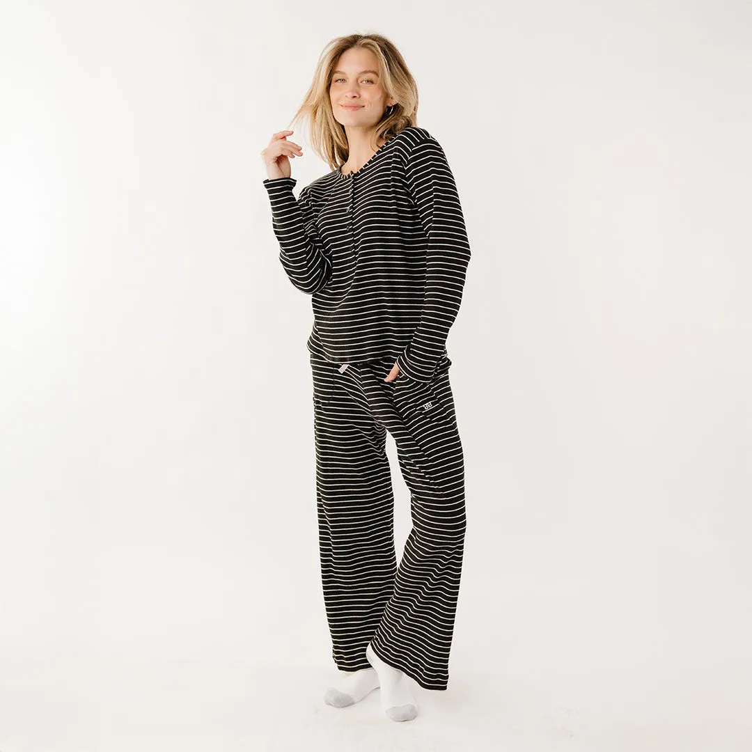 Henley, Black and White Stripe interview fit