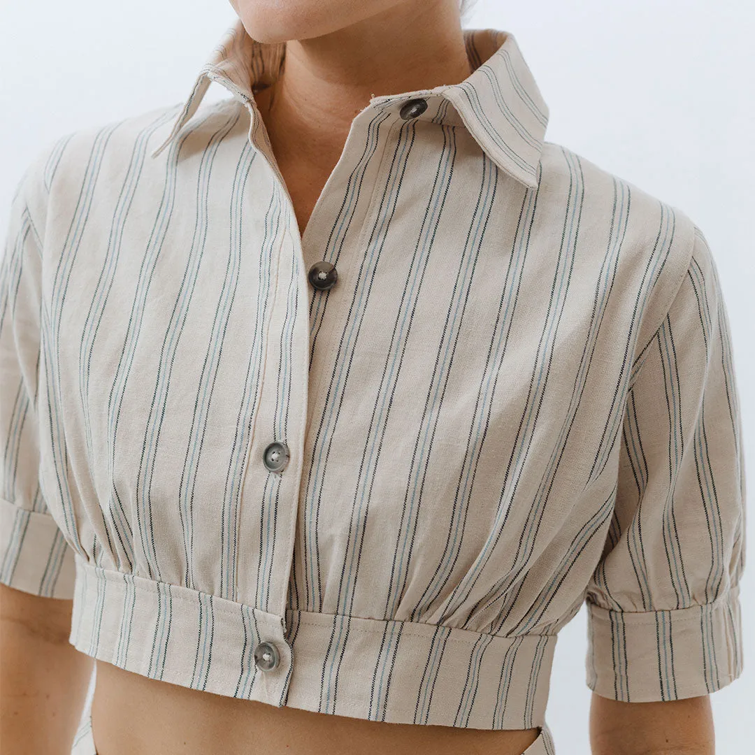 High Seas Buttoned Crop air rest