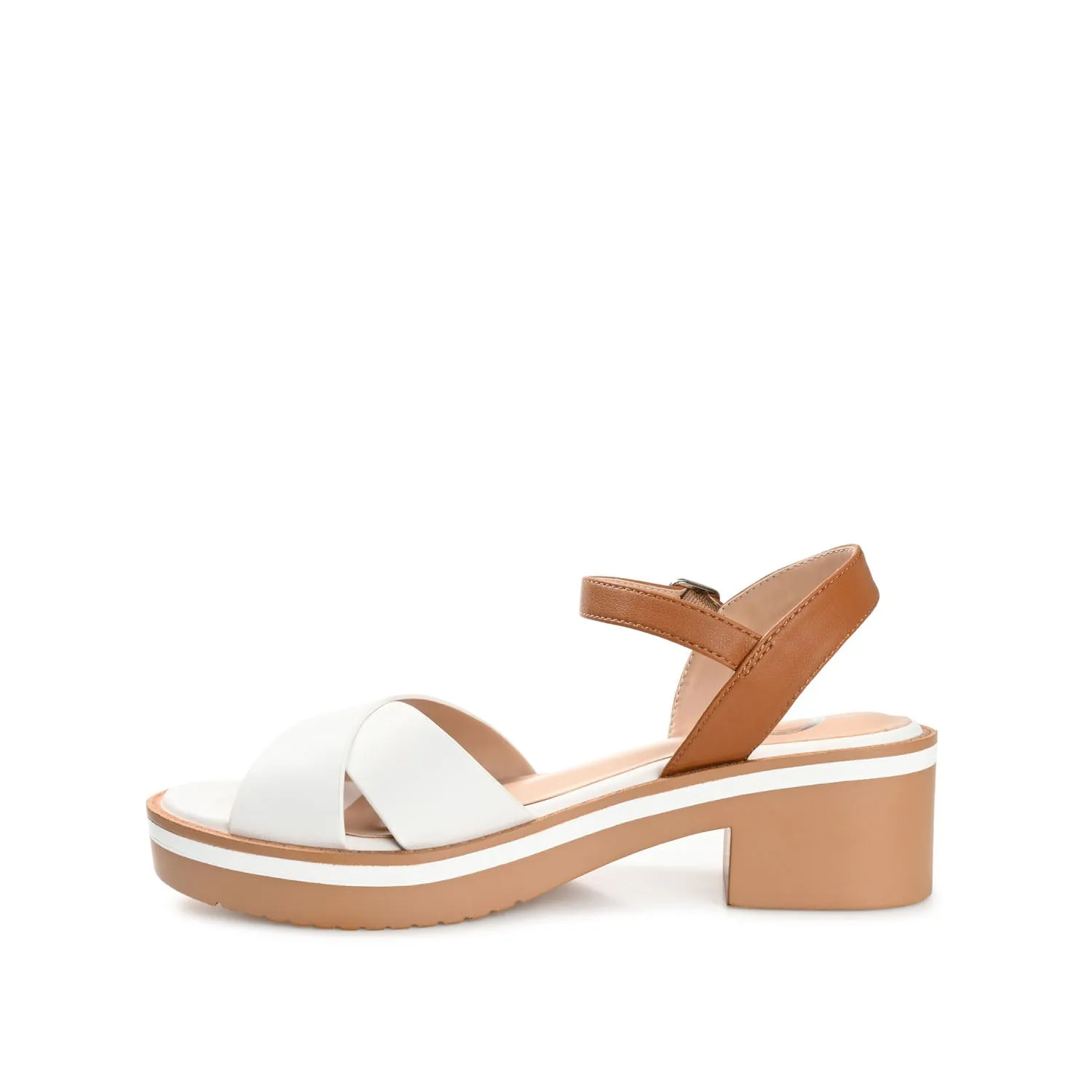 HILAREE HEELED SANDALS IN FAUX LEATHER arch hug