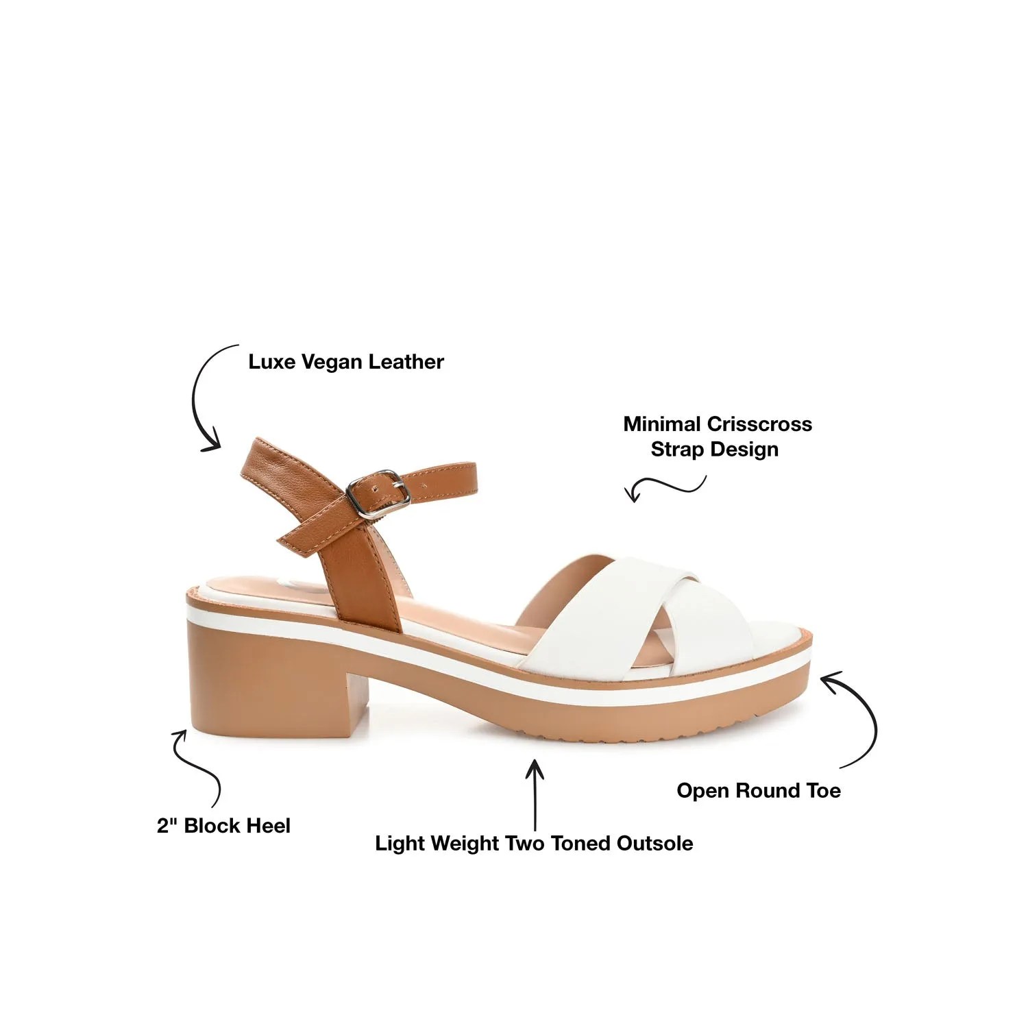 HILAREE HEELED SANDALS IN FAUX LEATHER arch hug
