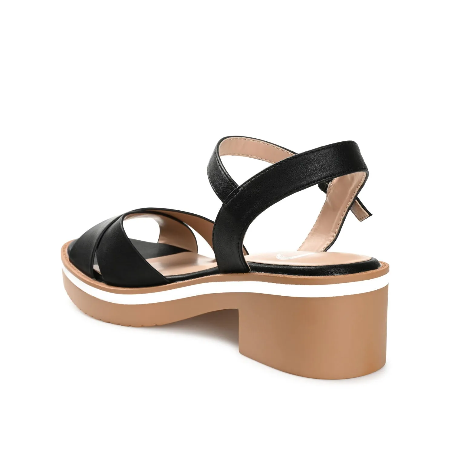 HILAREE HEELED SANDALS IN FAUX LEATHER arch hug