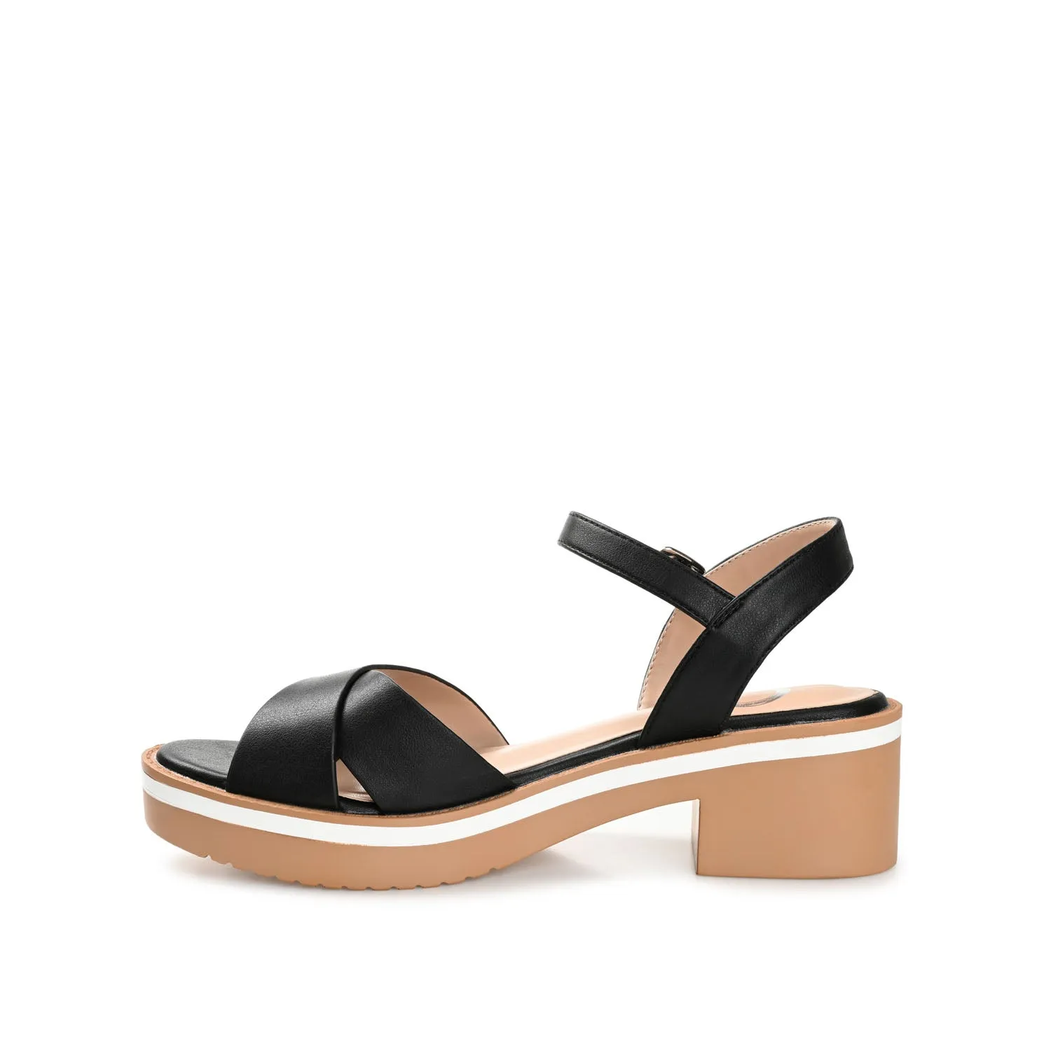 HILAREE HEELED SANDALS IN FAUX LEATHER arch hug