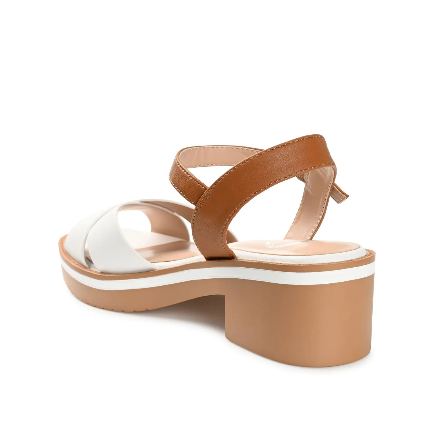 HILAREE HEELED SANDALS IN FAUX LEATHER arch hug