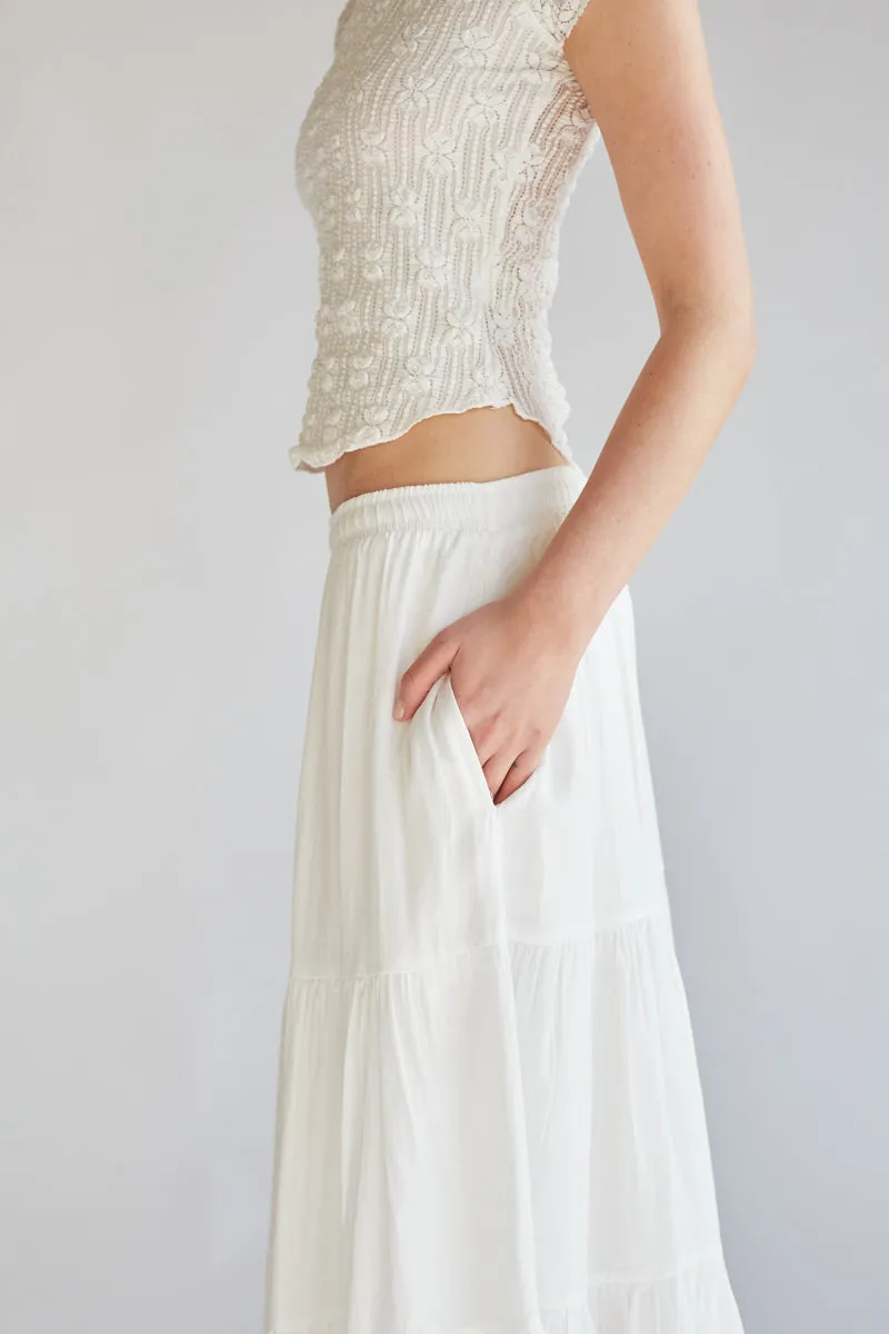 Hope Tiered Maxi Skirt flatter waist